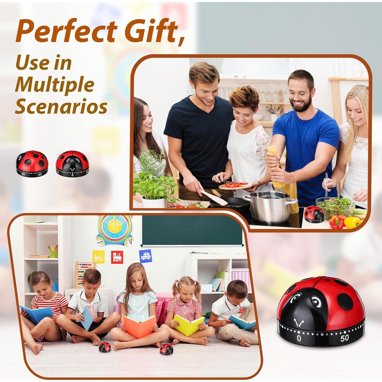 4 Temporizadores de Cocina Mecánicos Mariquita Kanayu 60 Min