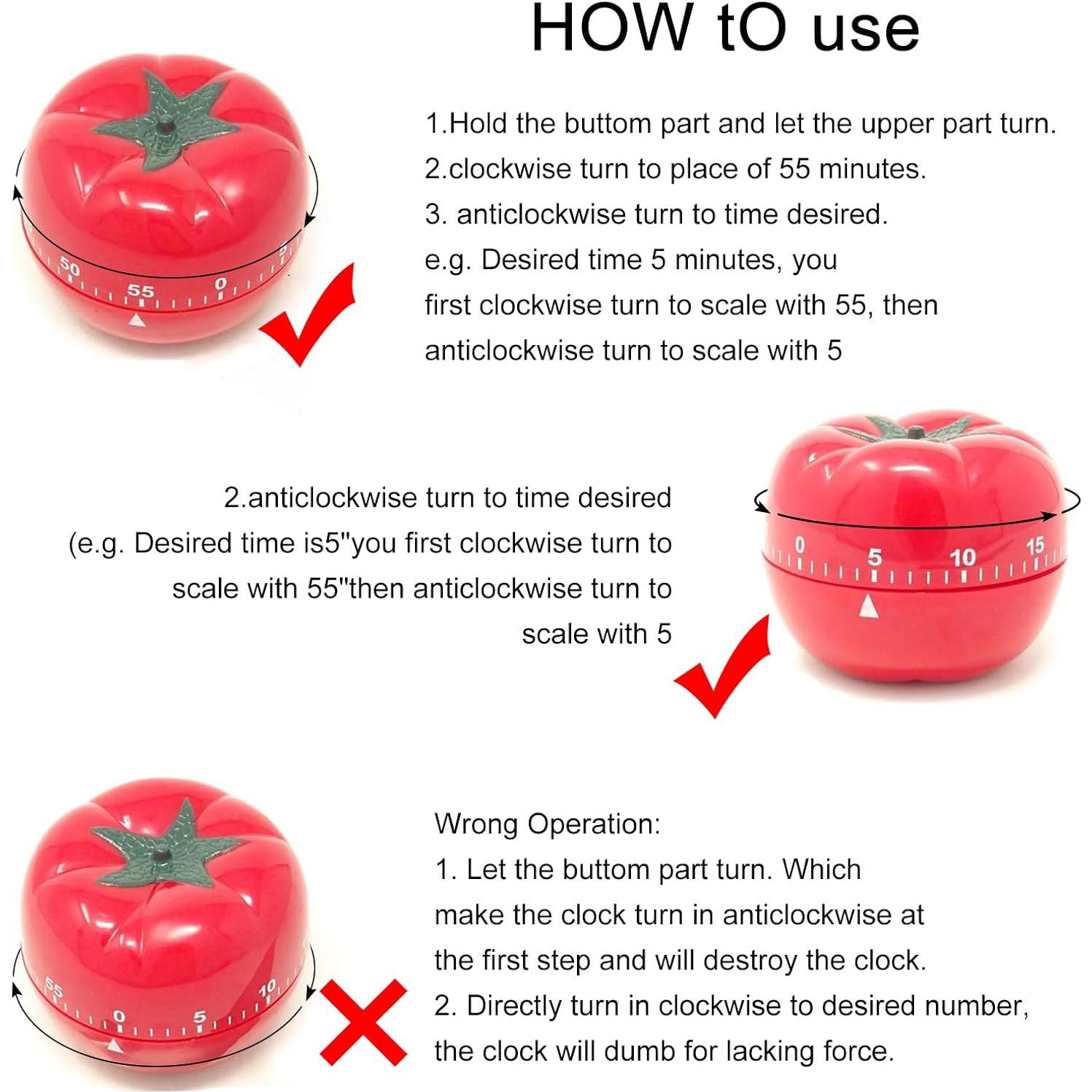 Temporizador Mecánico Manual Yueton 60 Minutos Rojo