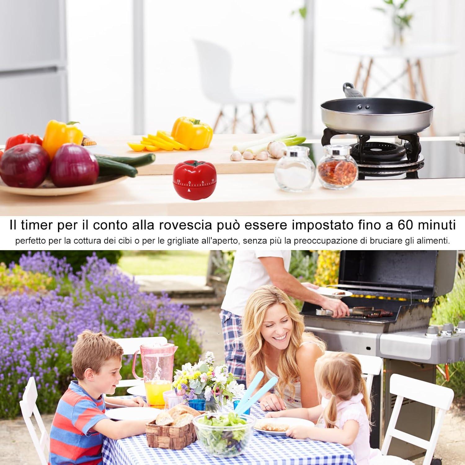 Temporizador Mecánico Manual Yueton 60 Minutos Rojo