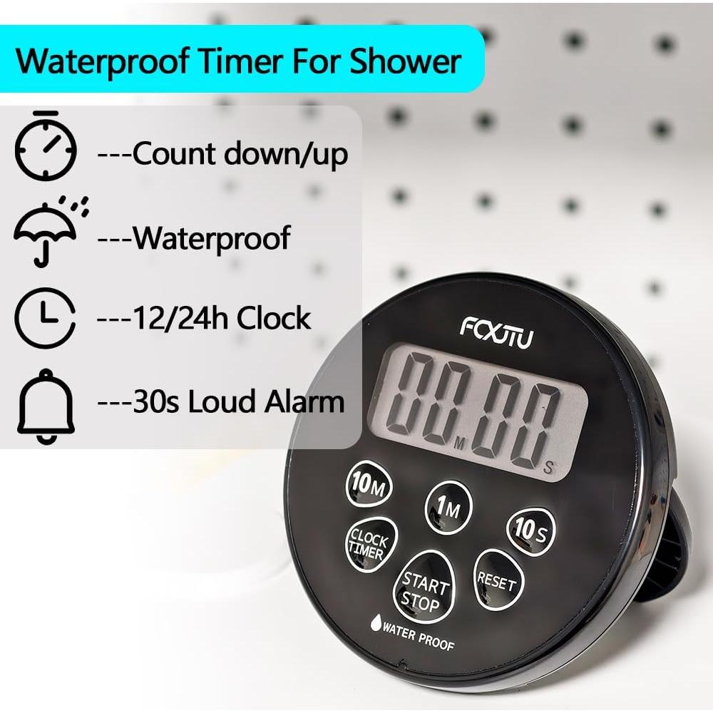 Temporizador de Ducha Impermeable FCXJTU con Alarma 99min