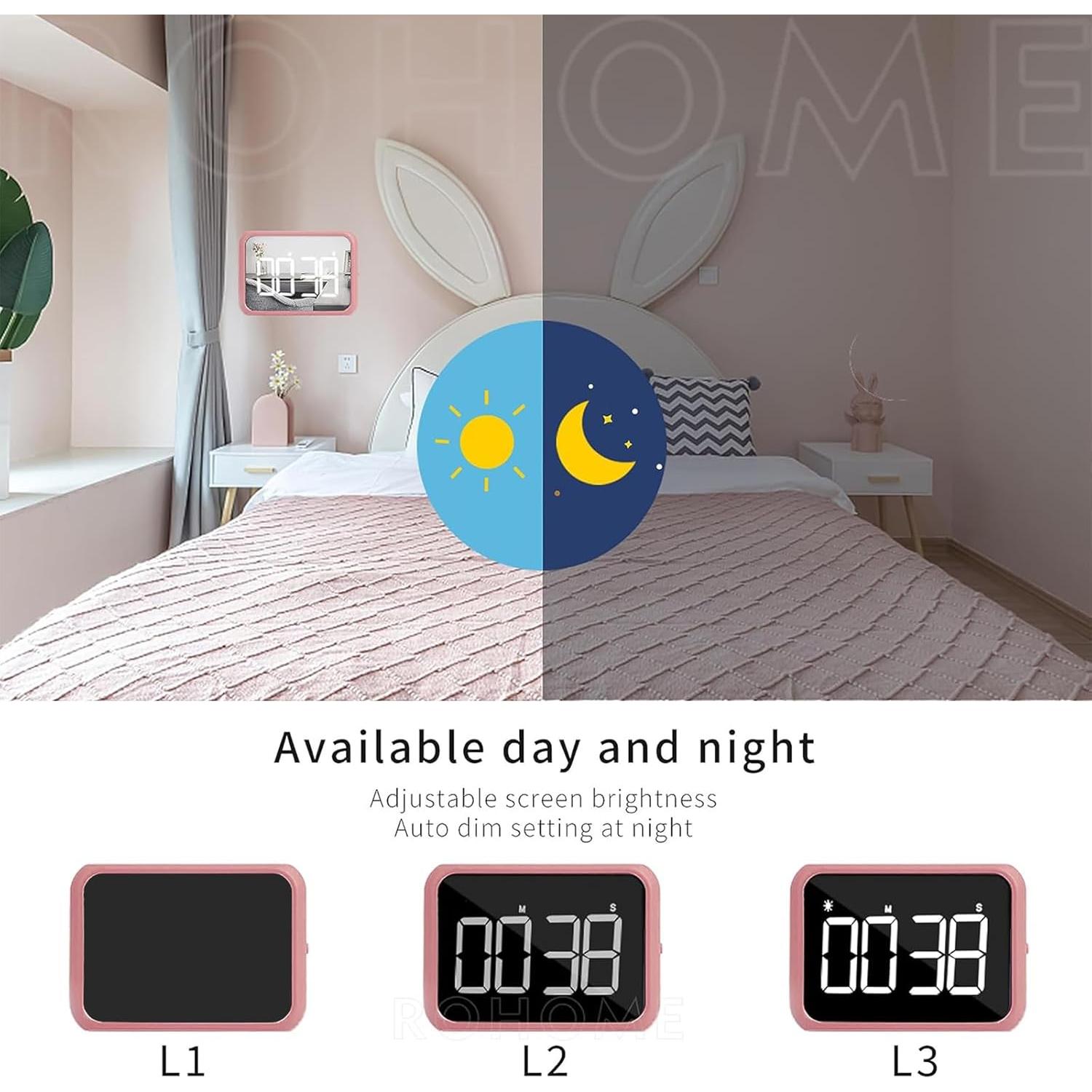 Temporizador Digital de Cocina Rohome Rosa 99 Minutos Pantalla 10.16 cm