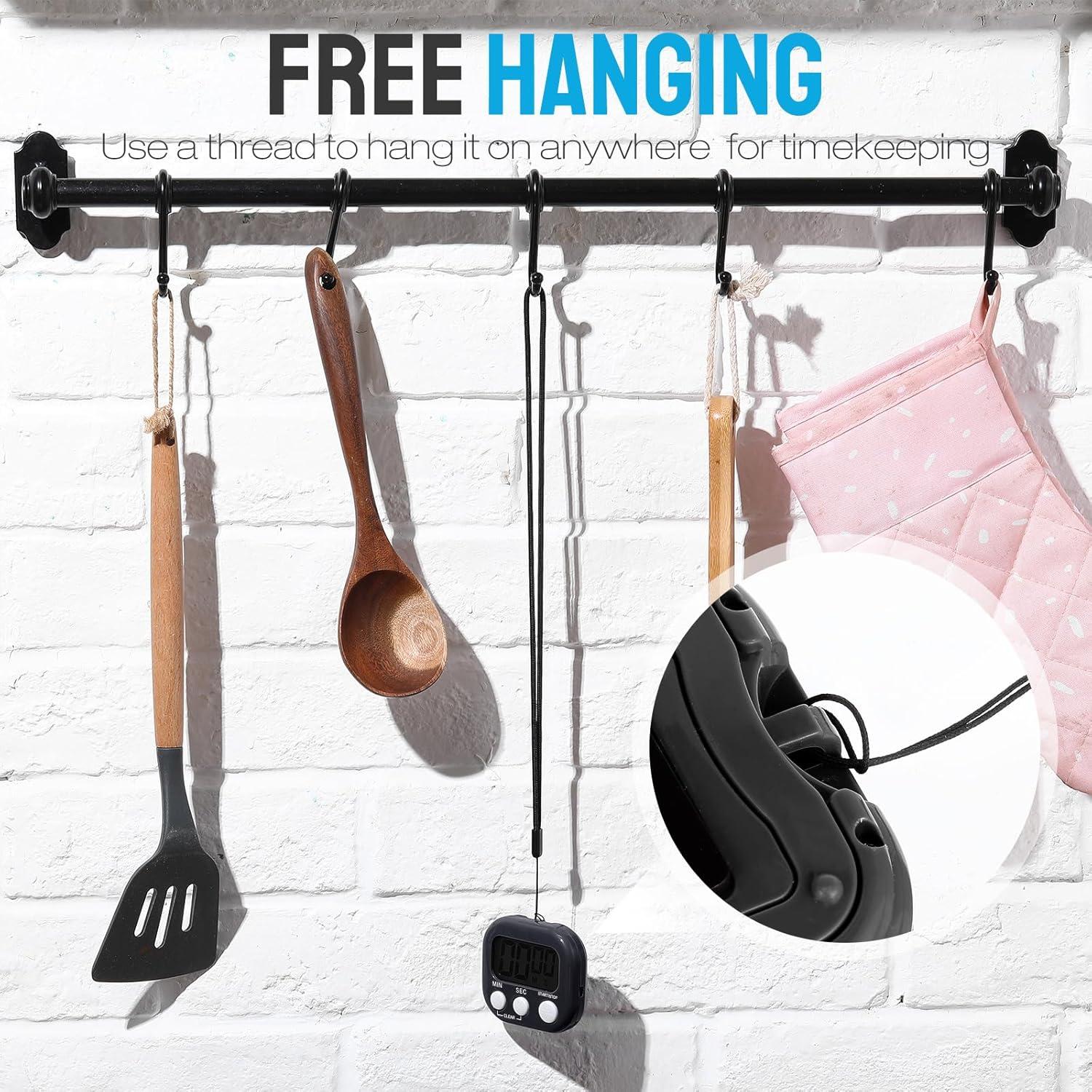 Juego de 24 Temporizadores Digitales de Cocina Leumoi Negro