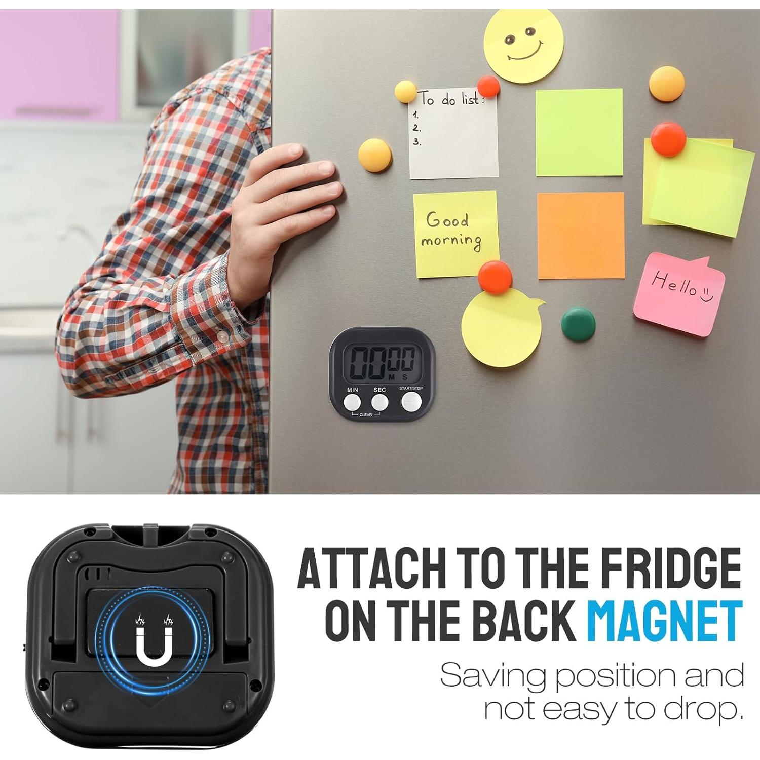 Juego de 24 Temporizadores Digitales de Cocina Leumoi Negro