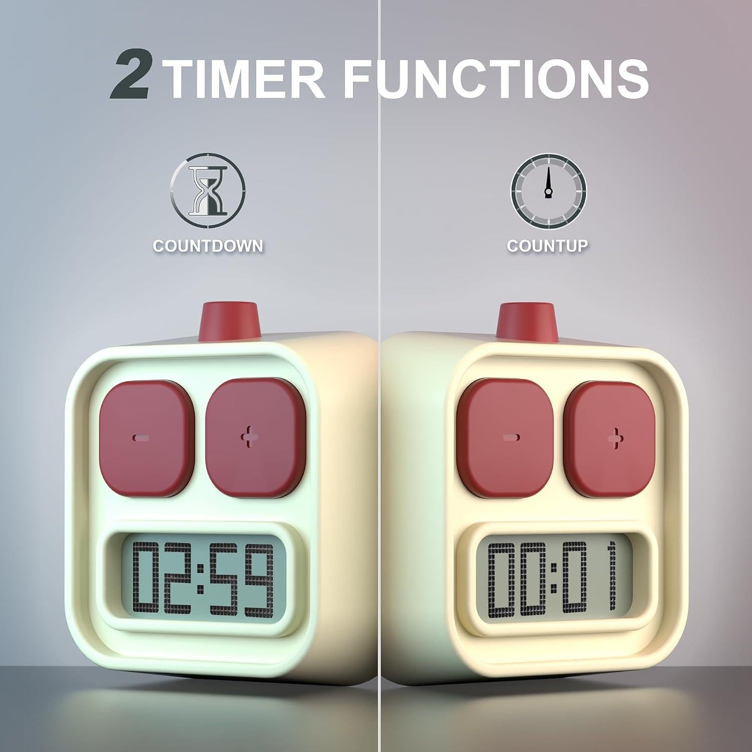 Temporizador Digital KADAMS Amarillo para Cocina y Aula