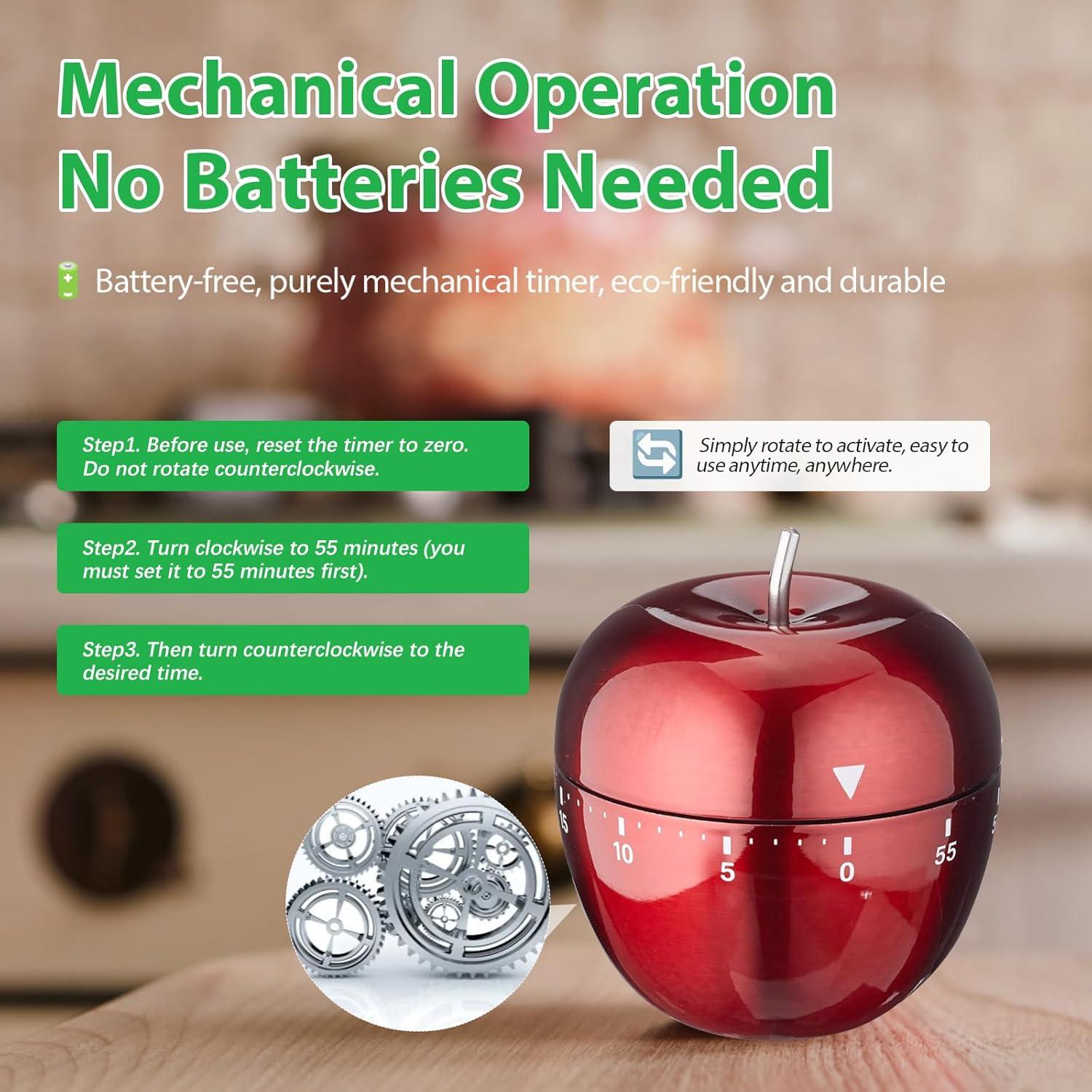 Temporizador de Cocina Mecánico JXJARNET Acero Inoxidable 60 Min