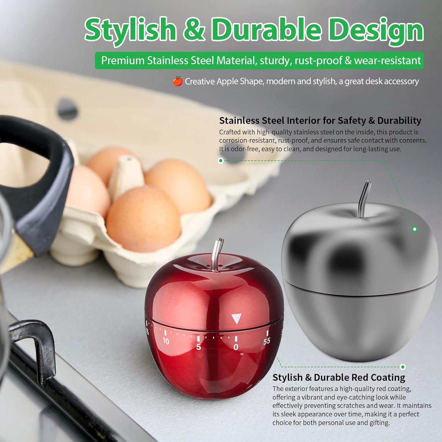 Temporizador de Cocina Mecánico JXJARNET Acero Inoxidable 60 Min