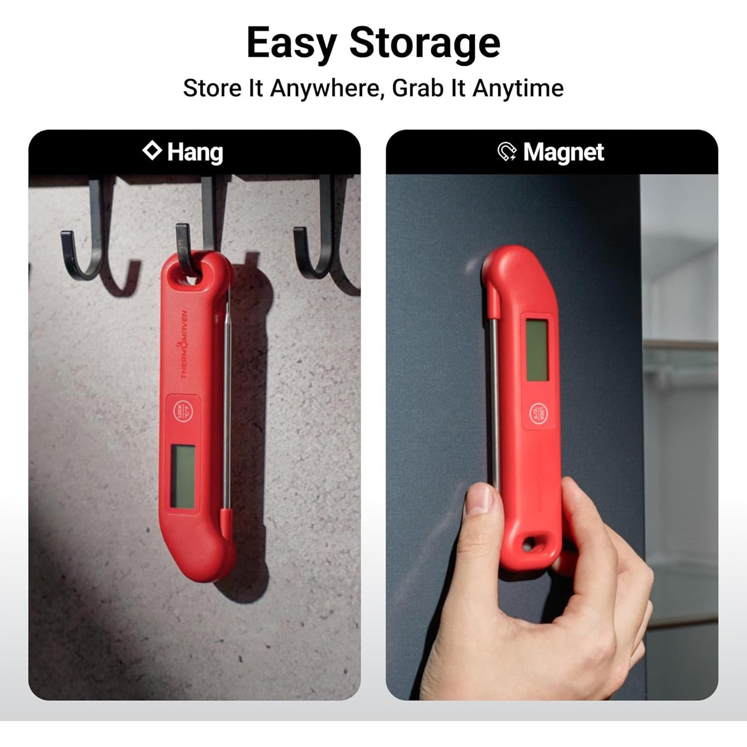 Termómetro Digital de Carne ThermoMaven Rojo - Precisión NIST