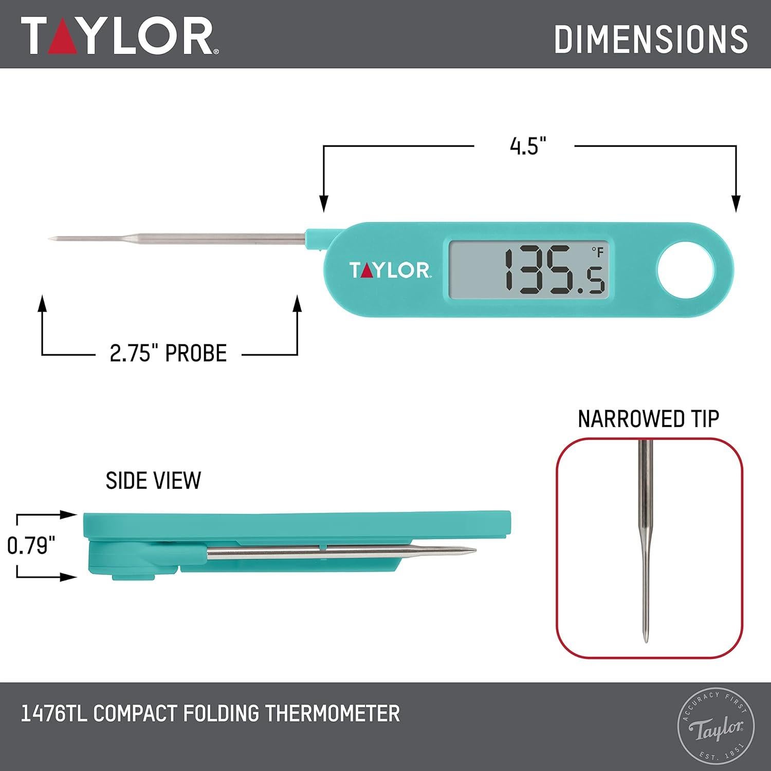 Termómetro Digital de Cocina Taylor 1476TL Sonda Plegable LCD