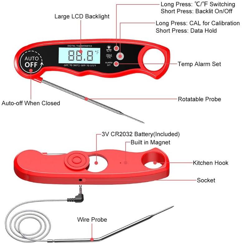 Termómetro Digital de Carne RIWUSI DT-68A con Doble Sonda