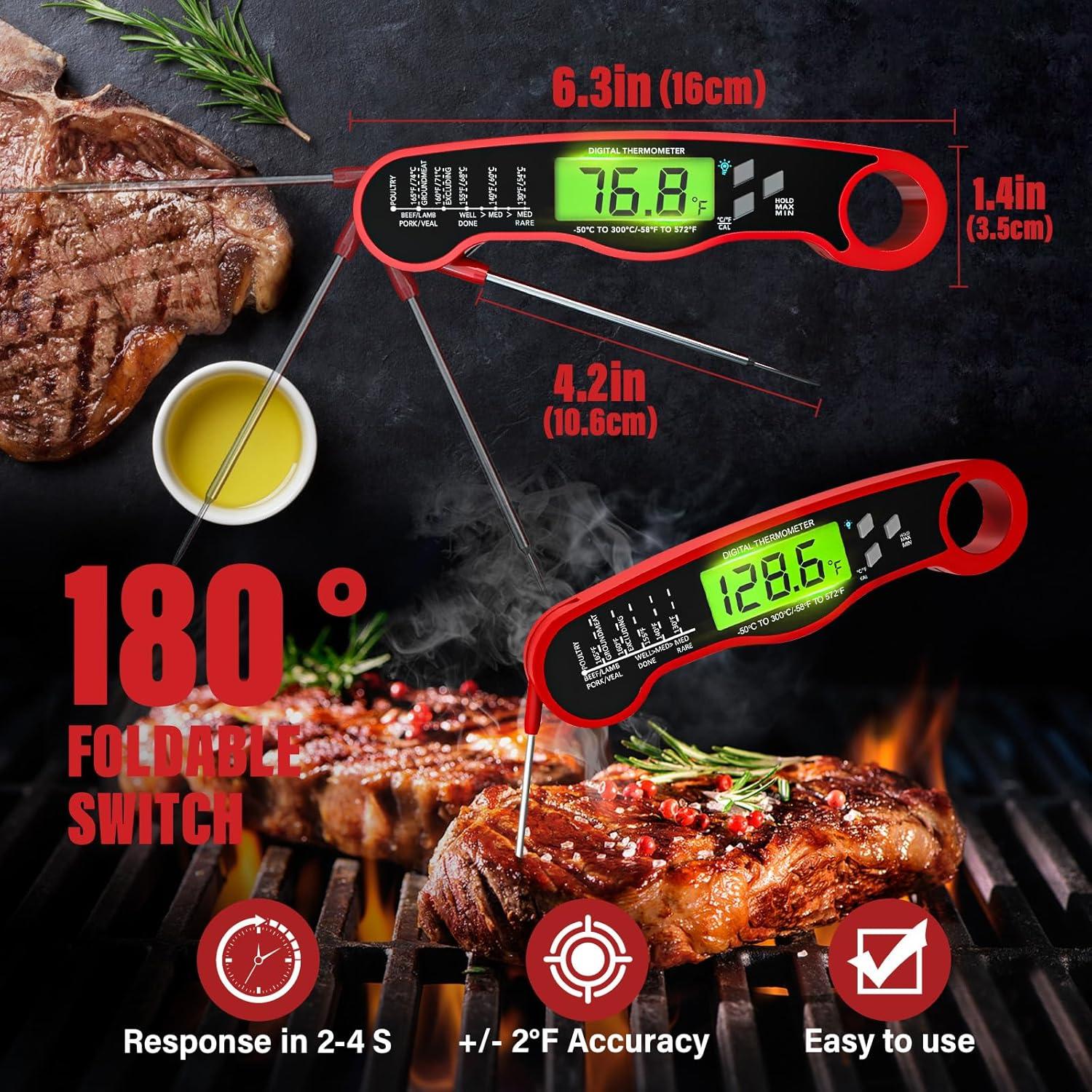 AWLKIM Termómetro de Carne Digital y Mecánico - Paquete de 3