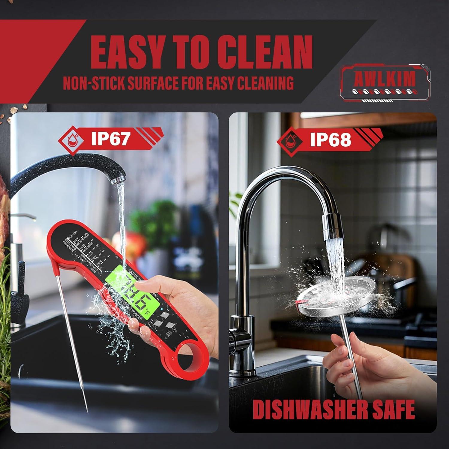 AWLKIM Termómetro de Carne Digital y Mecánico - Paquete de 3