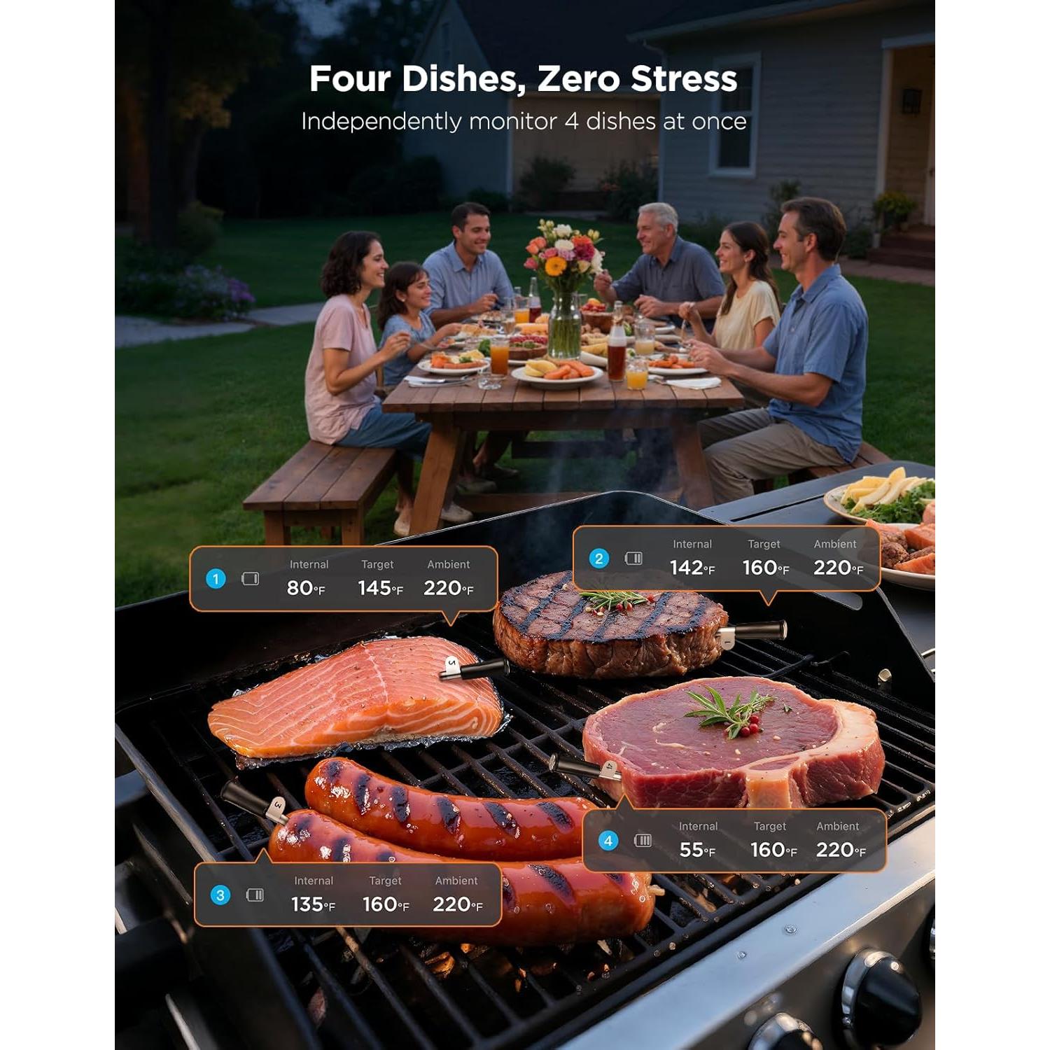 Termómetro Digital Inalámbrico GoveeLife con 4 Probetas