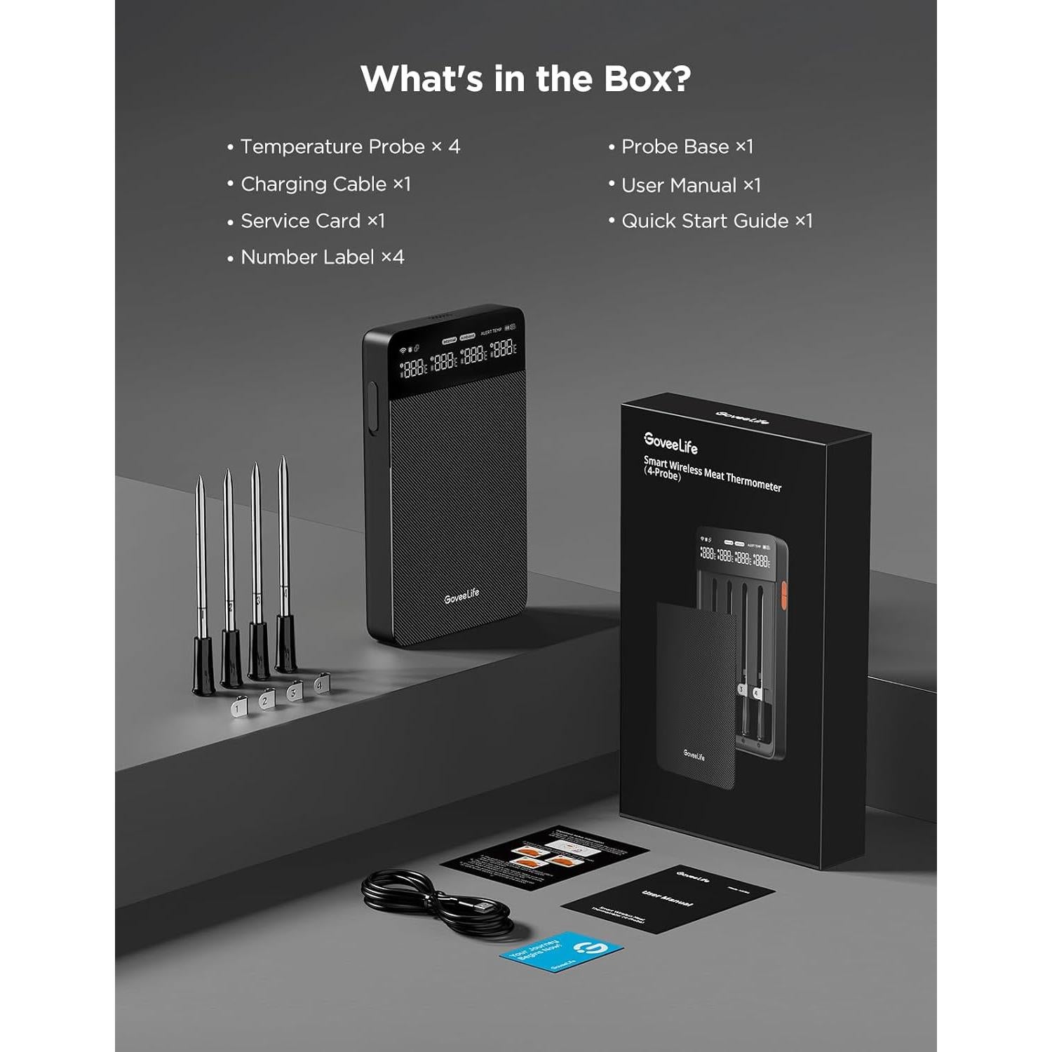 Termómetro Digital Inalámbrico GoveeLife con 4 Probetas