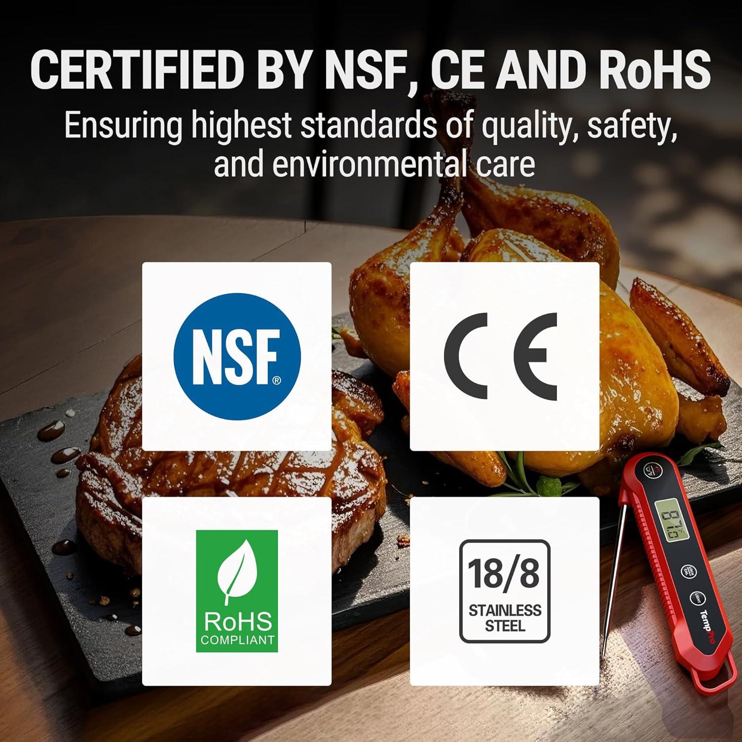 Termómetro Digital Instantáneo TempPro a Prueba de Agua 0.5°C