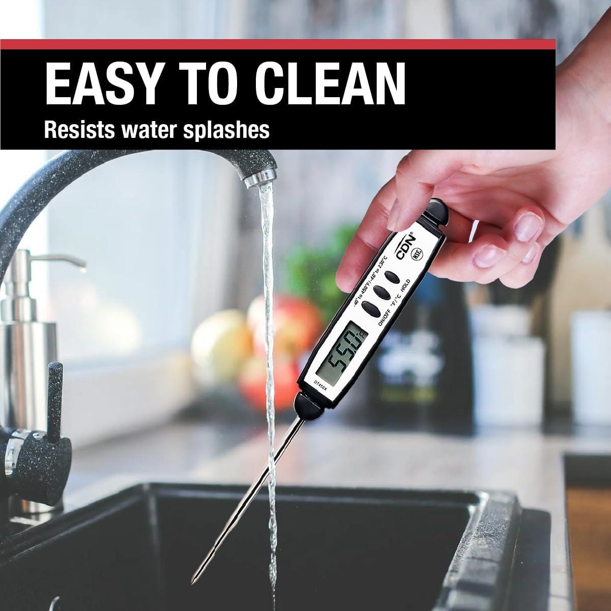 Termómetro Digital de Bolsillo CDN ProAccurate DT450X | Lectura Rápida | Punta Acero Inoxidable 7 cm | Impermeable