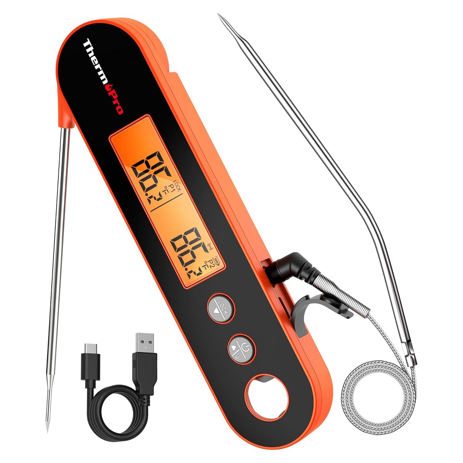 Termómetro de carne ThermoPro con 2 sondas y alarma