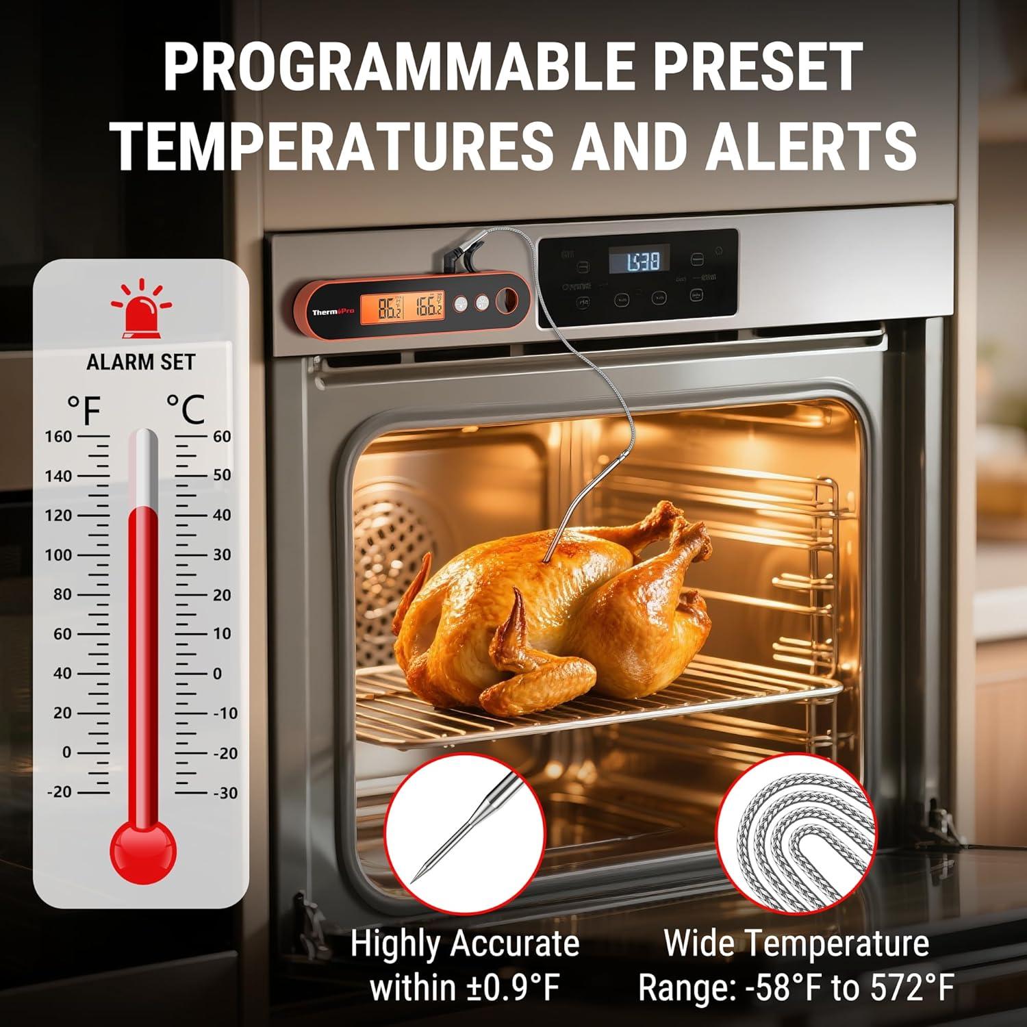 Termómetro de carne ThermoPro con 2 sondas y alarma