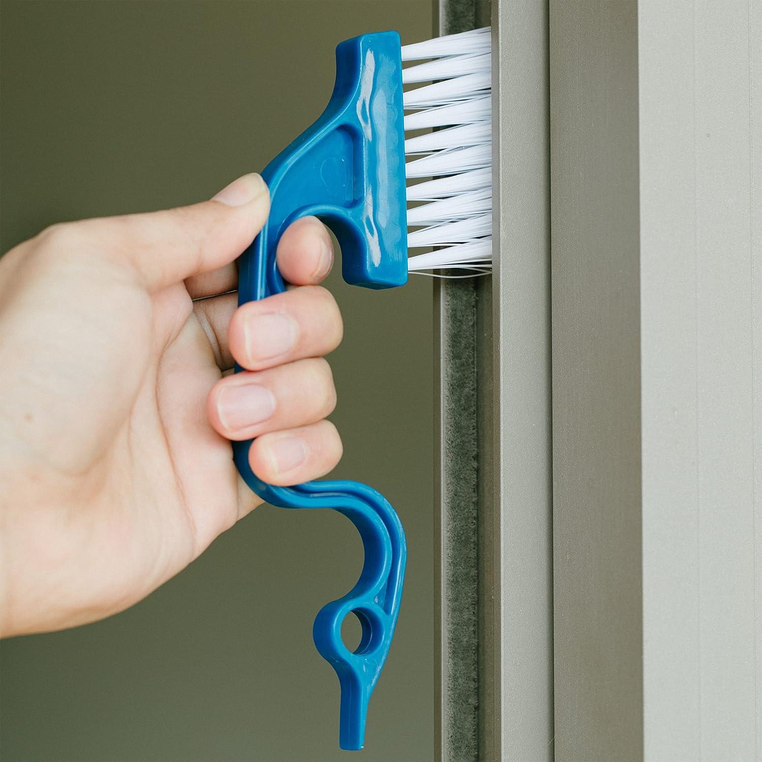 Cepillo de Limpieza de Rieles de Ventana Slick - 2 Unidades, Ergonómico