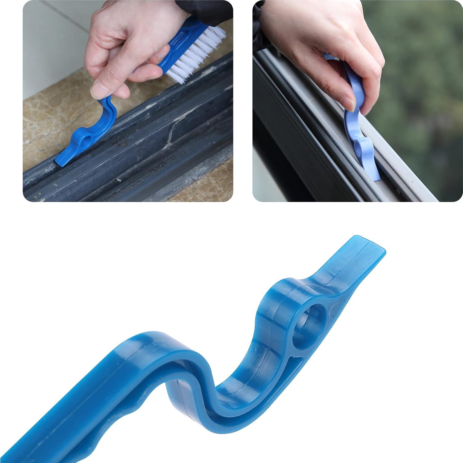 Cepillo de Limpieza de Rieles de Ventana Slick - 2 Unidades, Ergonómico