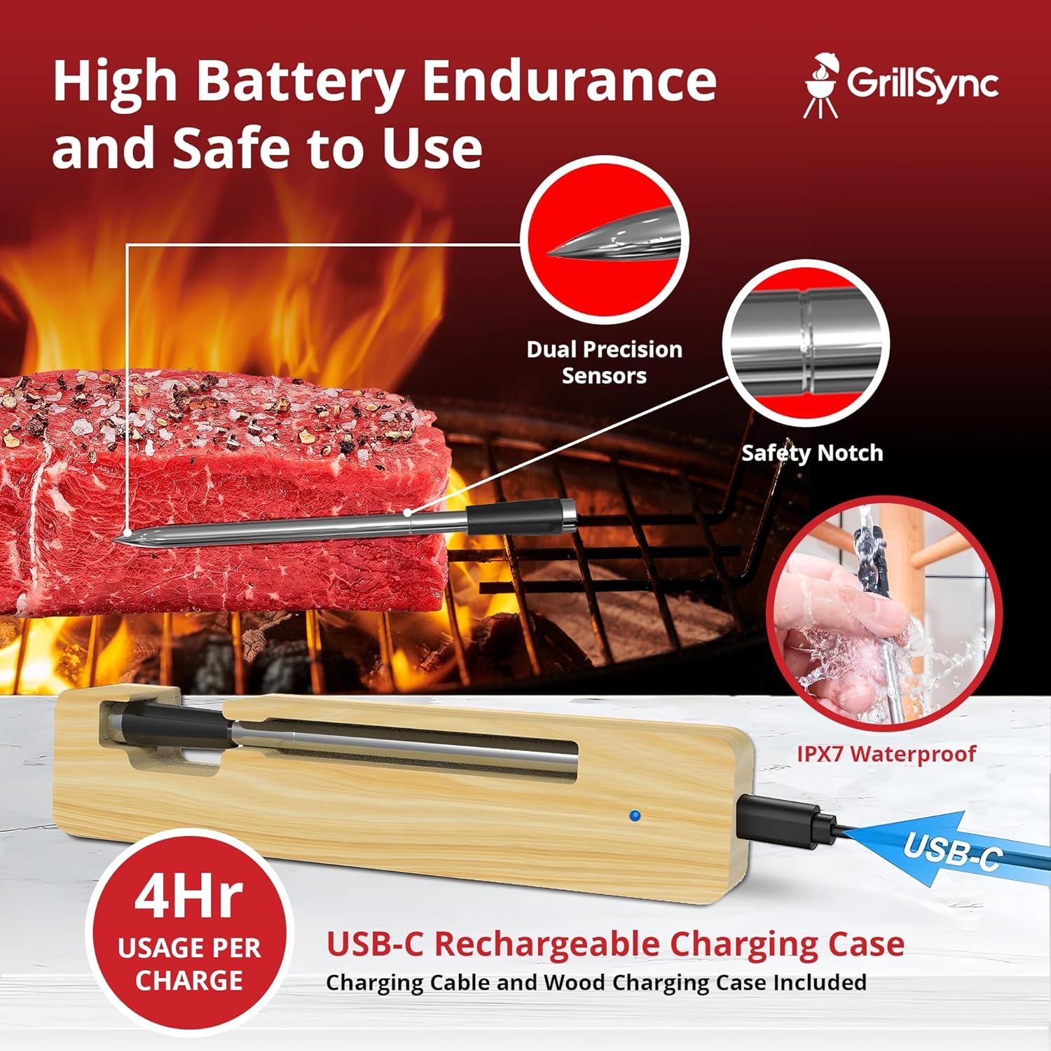 Termómetro de Carne Digital Grill Sync Inalámbrico Bluetooth