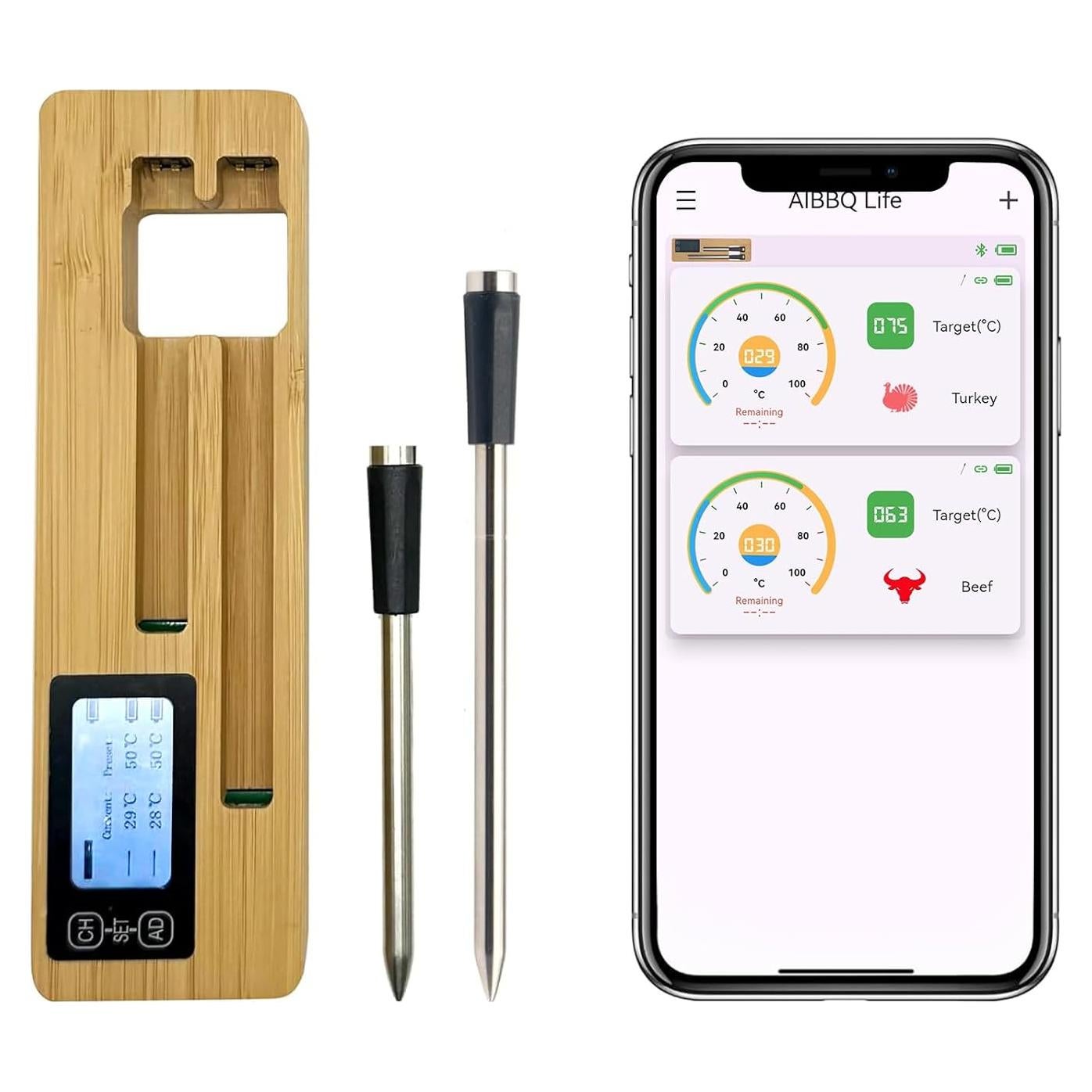 Termómetro de Carne Inalámbrico BloomNest 2 Probes Bluetooth 200m