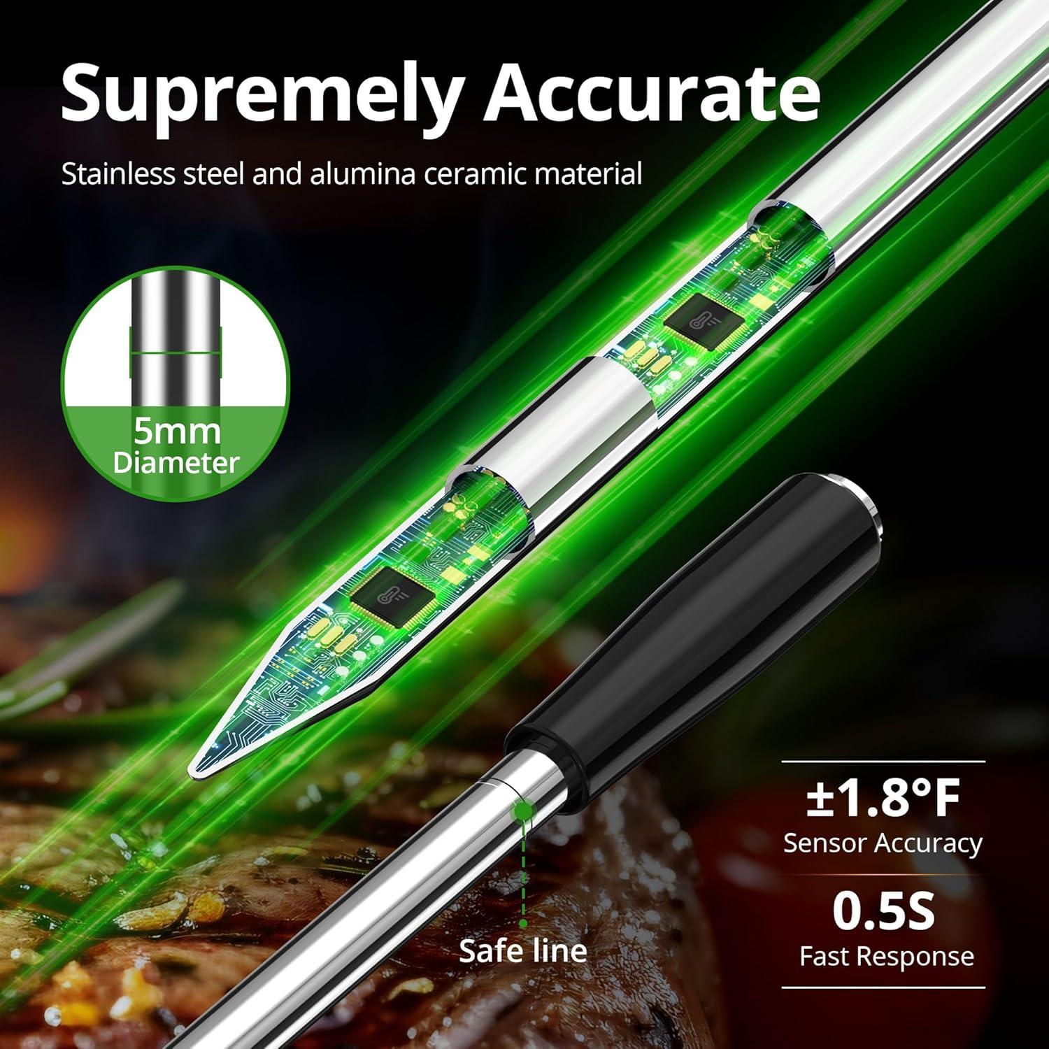 Termómetro de Carne Inalámbrico CharMeter con Sonda Ultra Fina