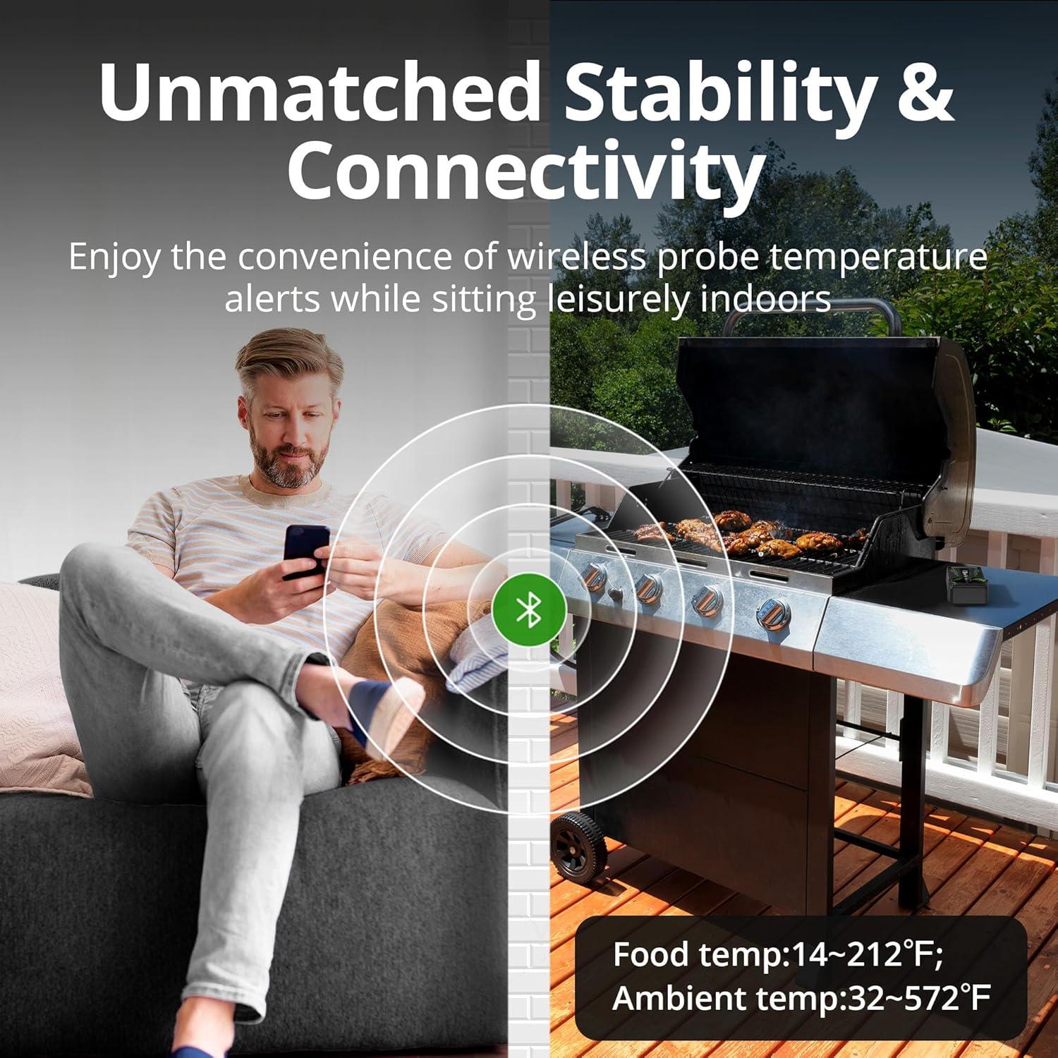 Termómetro de Carne Inalámbrico CharMeter con Sonda Ultra Fina