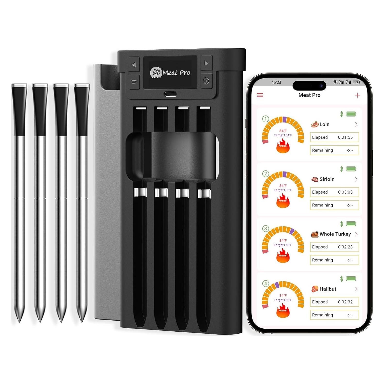 Termómetro Digital Inalámbrico DECADE MTRD-01 con 4 Probes