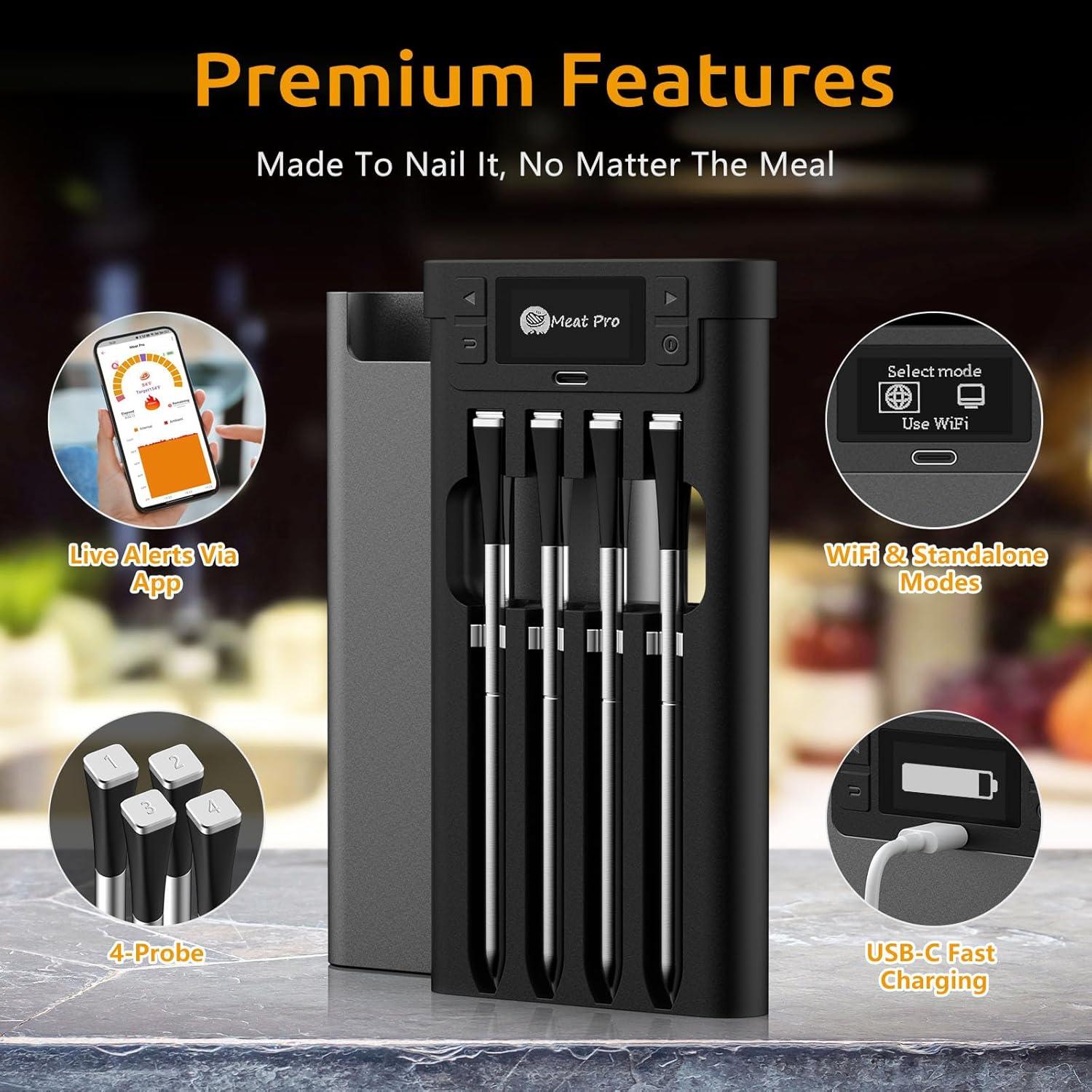 Termómetro Digital Inalámbrico DECADE MTRD-01 con 4 Probes