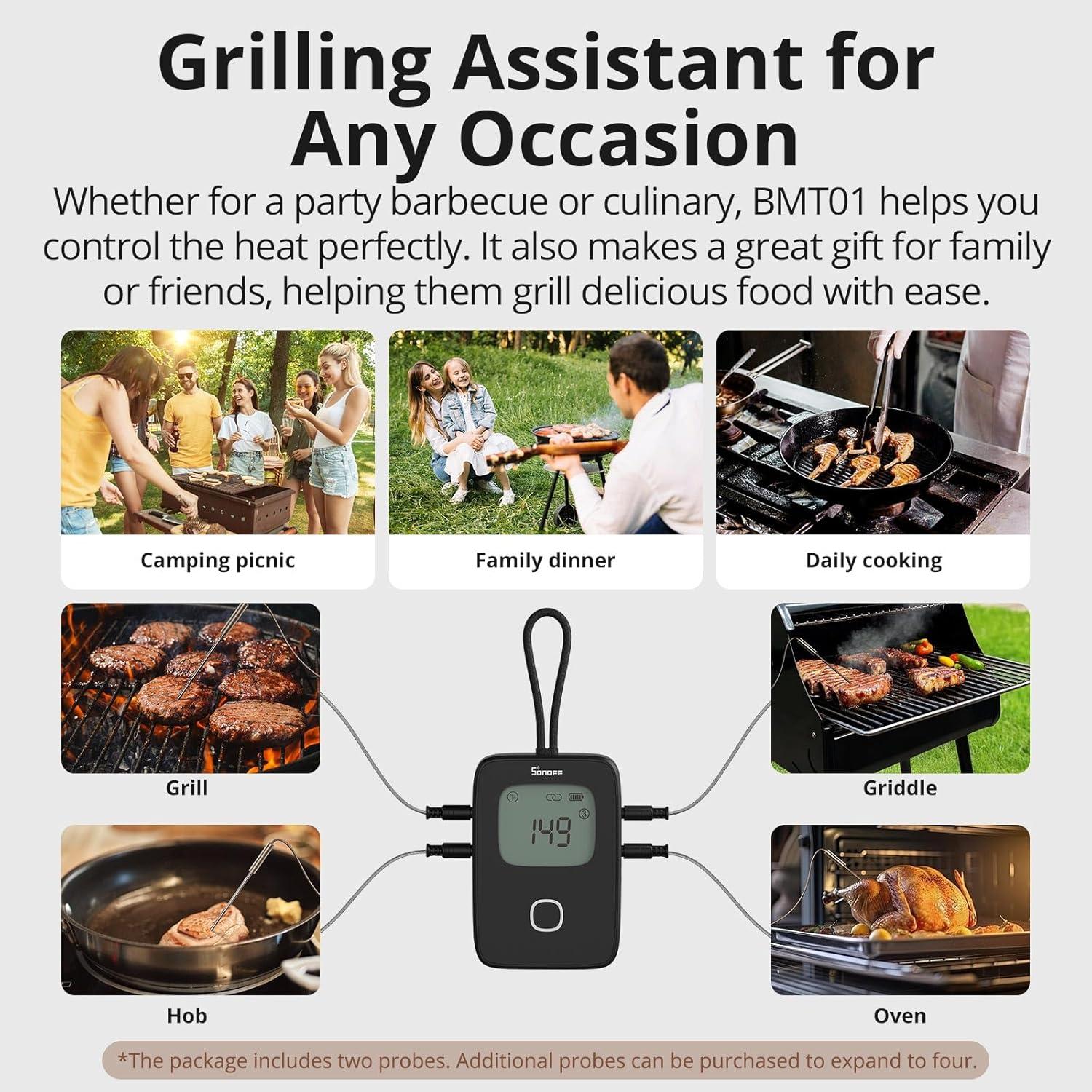 Termómetro de Carne SONOFF BMT01 Inalámbrico con 2 Sondas