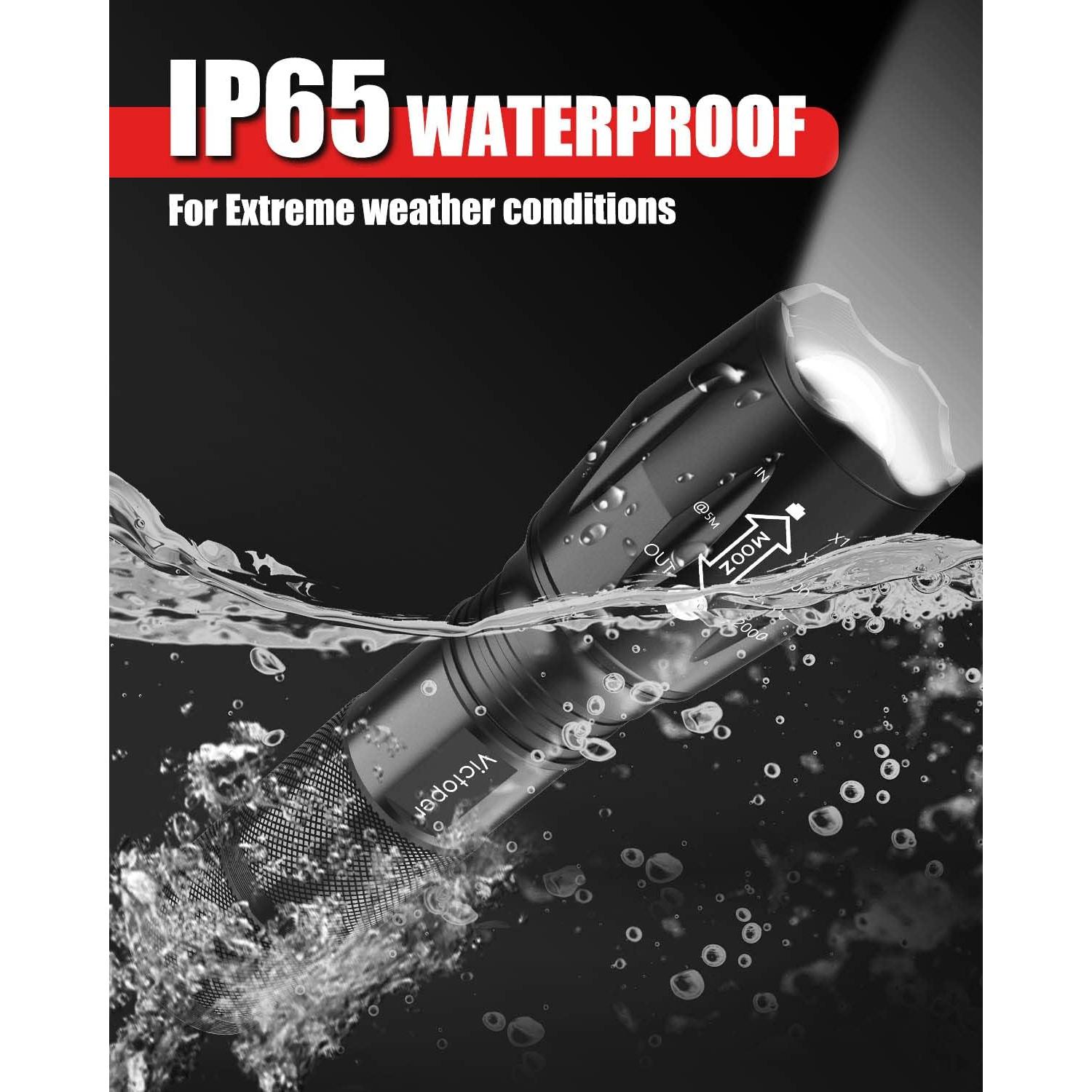 Linterna LED Táctica Victoper 2 Paquete 200m 5 Modos Impermeable