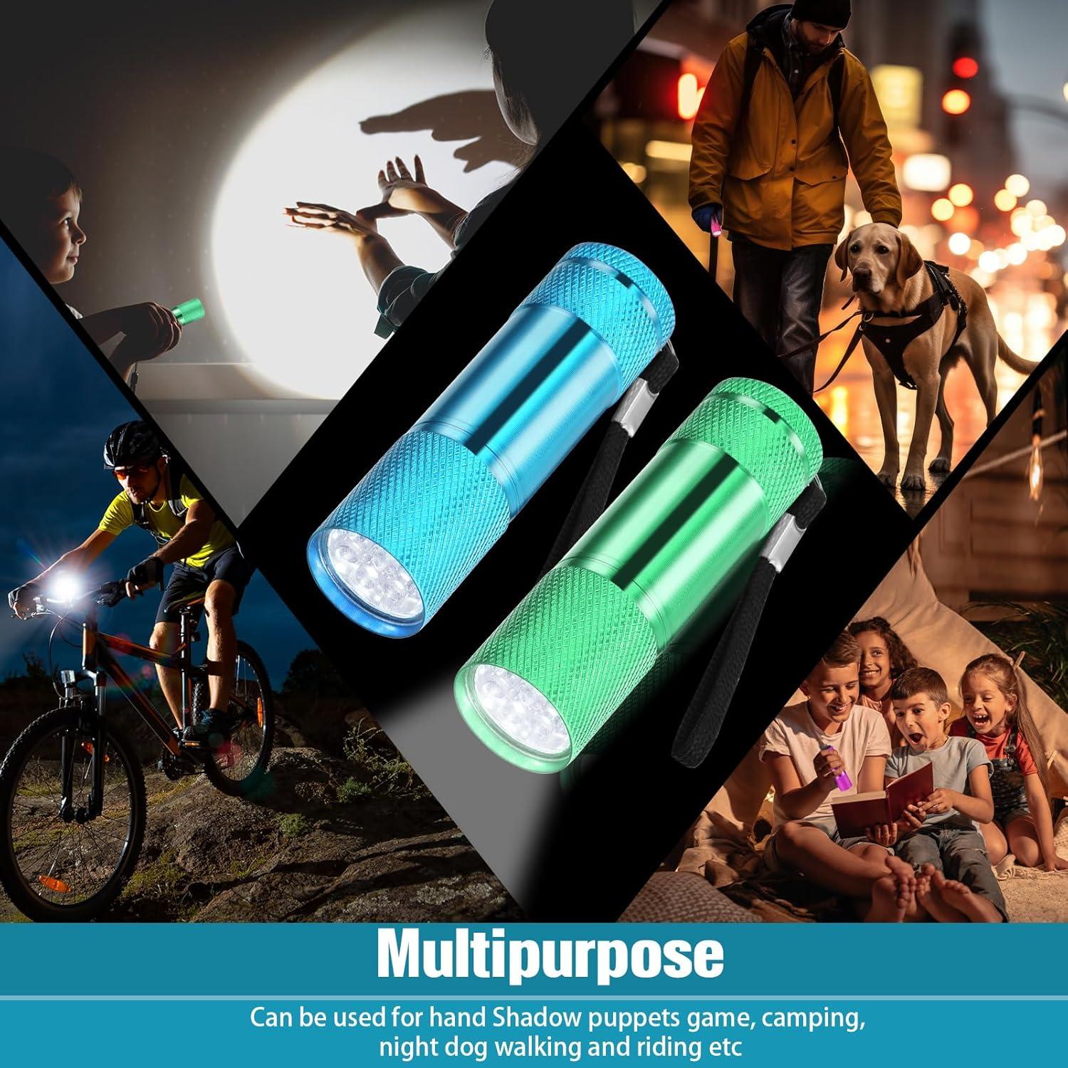 Linternas LED Mini VIHOSE 12 Pcs Aluminio Colores Brillantes