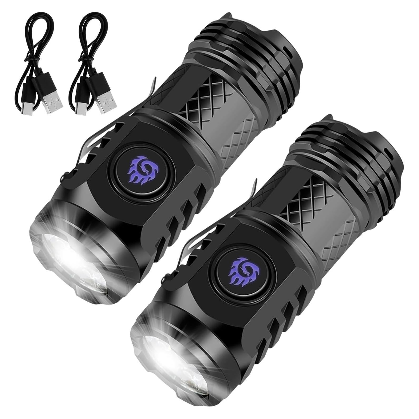 Mini Linterna LED NEMTMCUA 5 Modos Impermeable IPX4 Negro