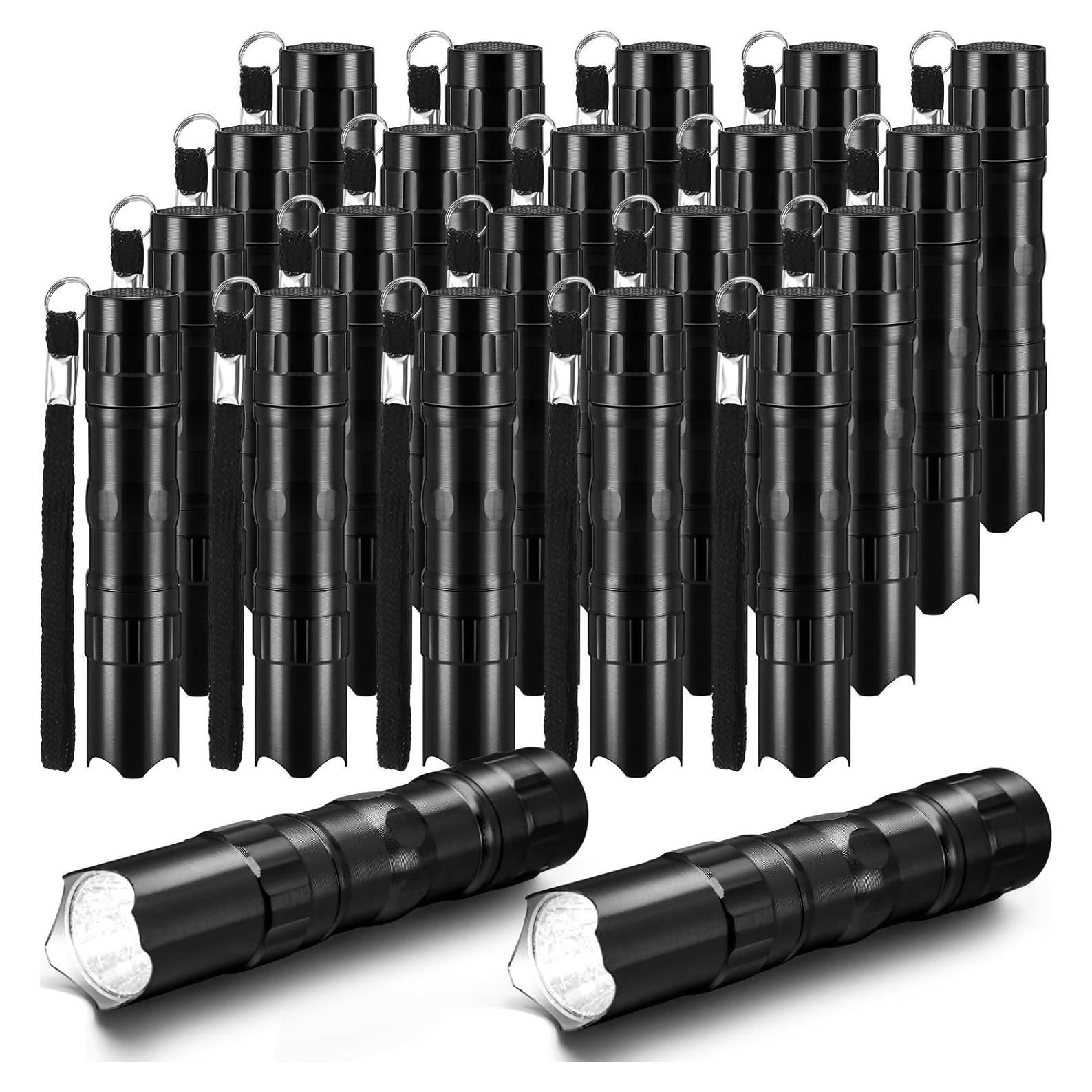 36 Mini Linternas LED Aluminio Tujoe Negras para Emergencias