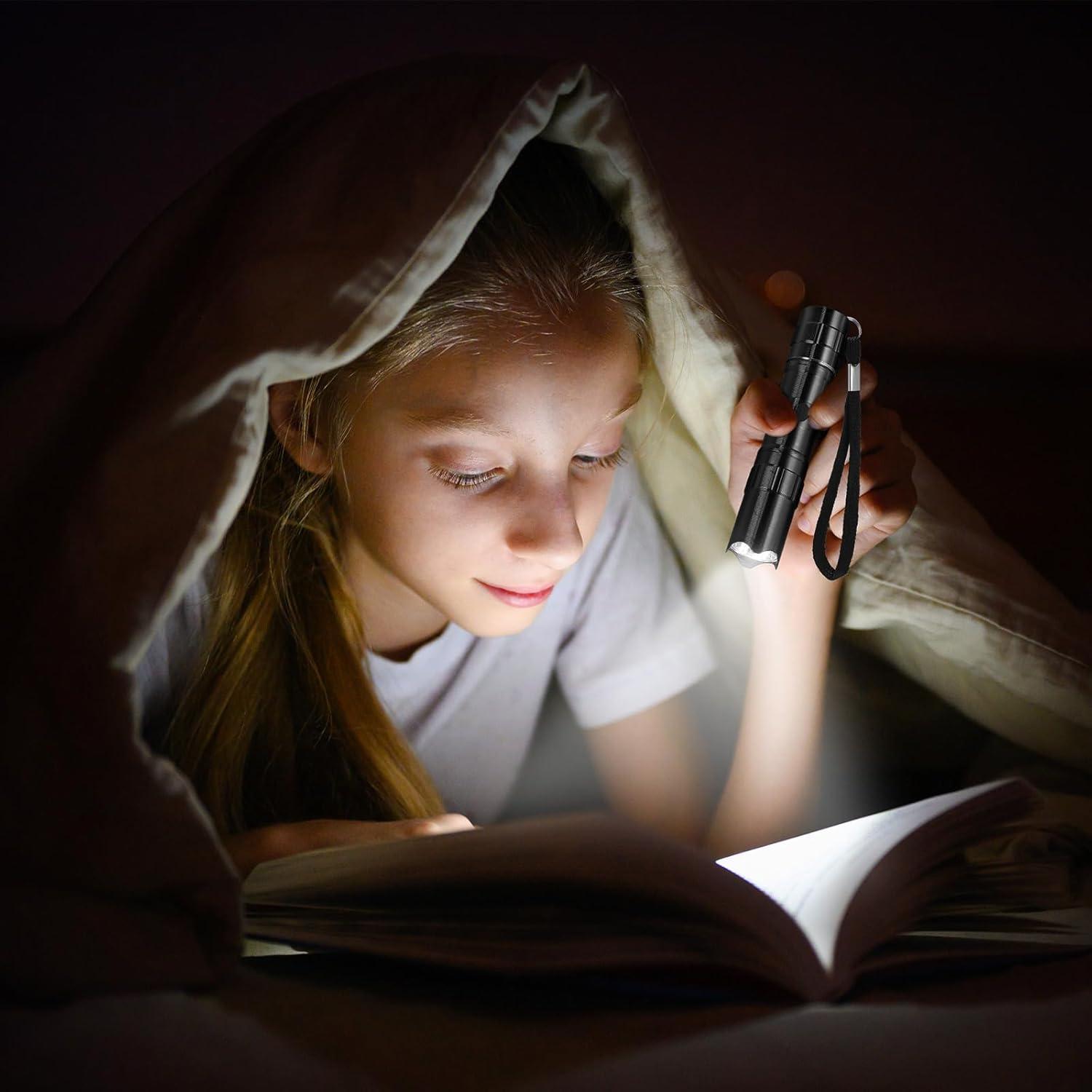 36 Mini Linternas LED Aluminio Tujoe Negras para Emergencias