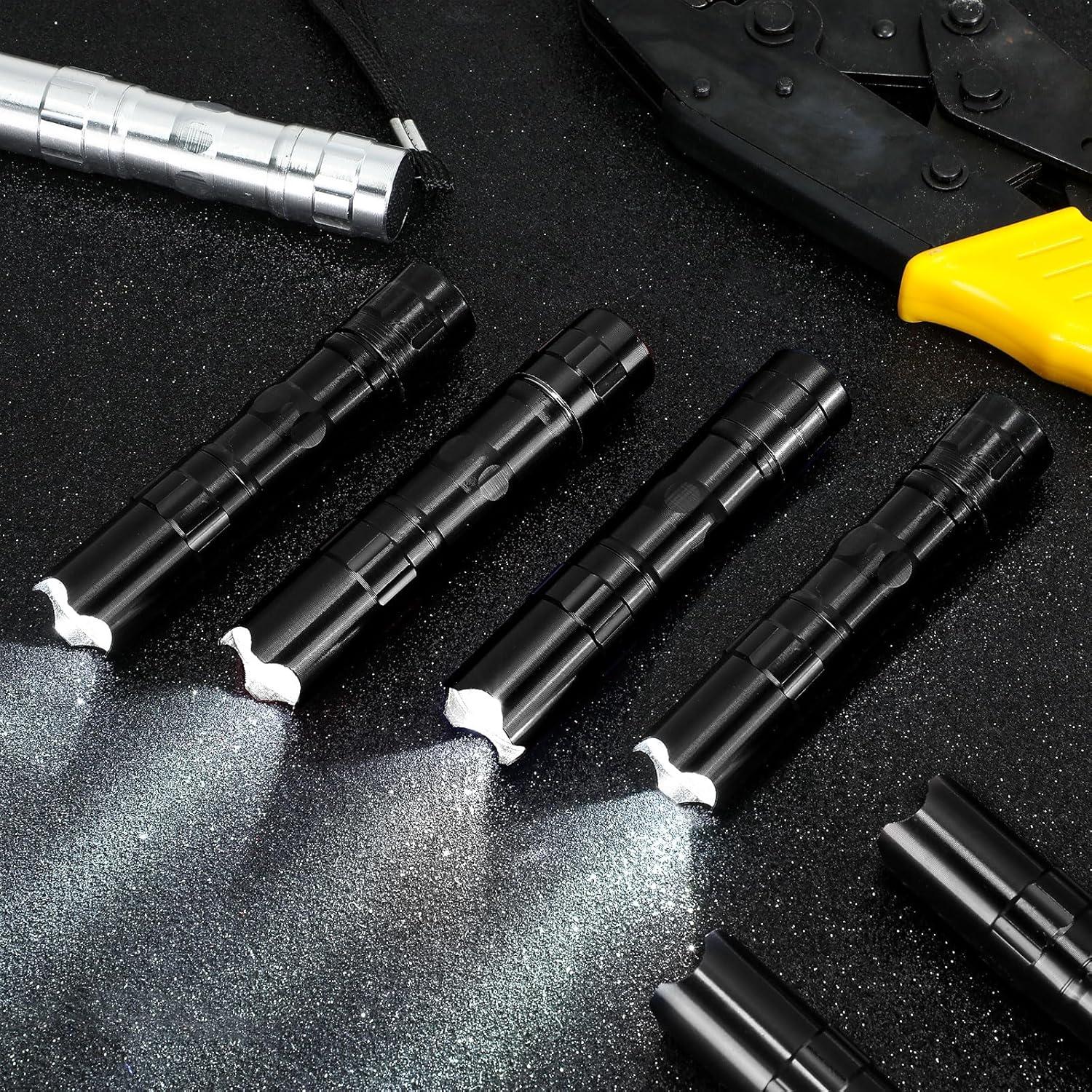 36 Mini Linternas LED Aluminio Tujoe Negras para Emergencias