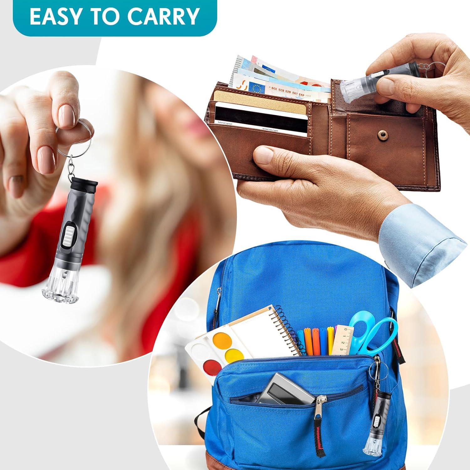 50 Mini Linternas Llaveros Jexine LED Portátiles Negras