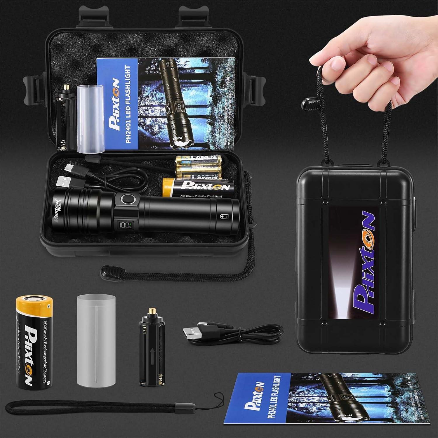 Linterna Recargable PHIXTON PH2401 2000 Lúmenes USB C 15 Horas