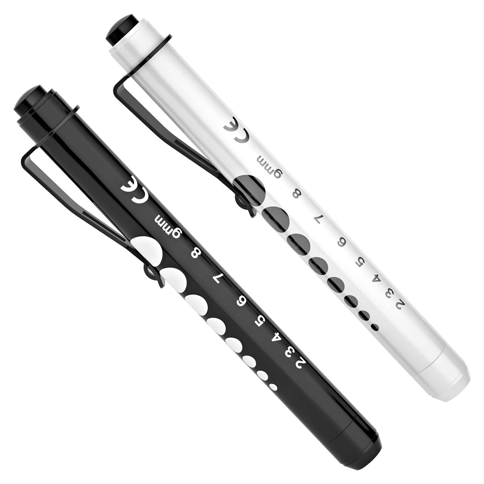 Linternas Médicas RISEMART - Paquete de 2 LED con Medidor de Pupilas