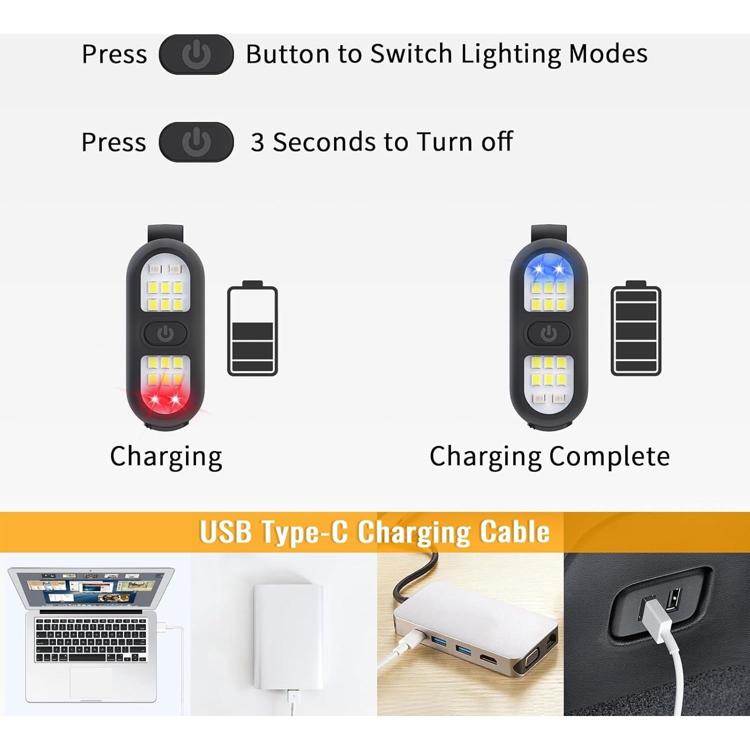 Linterna Clip Recargable Faxins CL-01 LED 450 Lúmenes