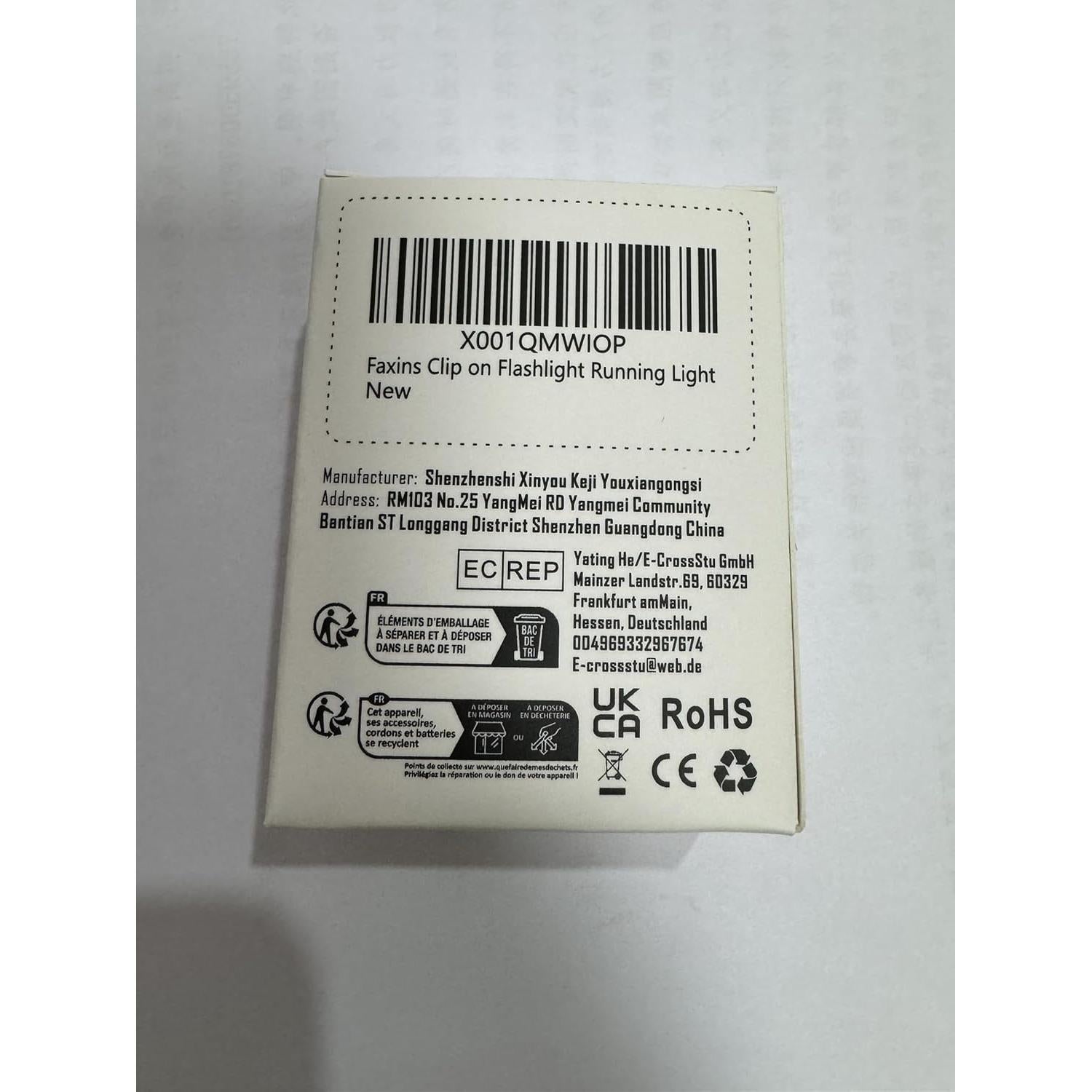 Linterna Clip Recargable Faxins CL-01 LED 450 Lúmenes