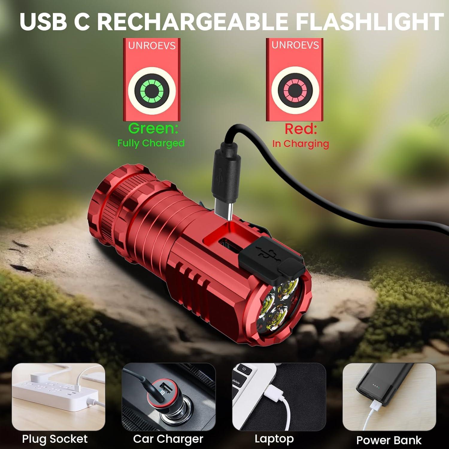 Linterna Recargable UNROEVS XC01 2550 Lúmenes Compacta USB-C