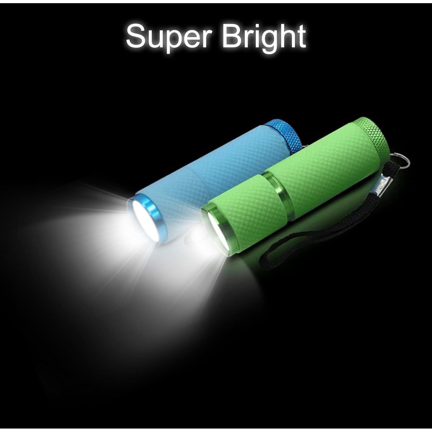 Paquete de 4 Linternas Mini DAFURIET 9 LED Brillan en la Oscuridad