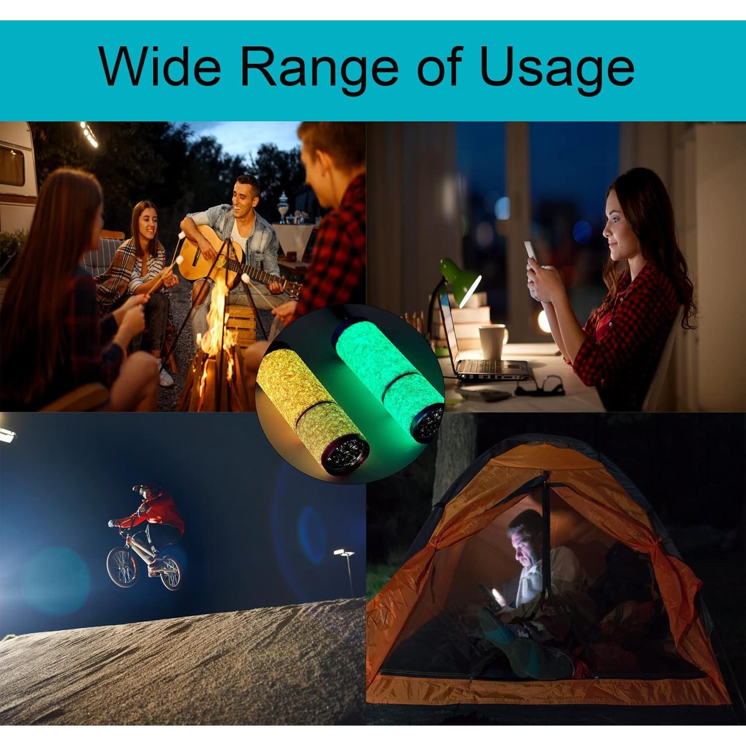 Paquete de 4 Linternas Mini DAFURIET 9 LED Brillan en la Oscuridad