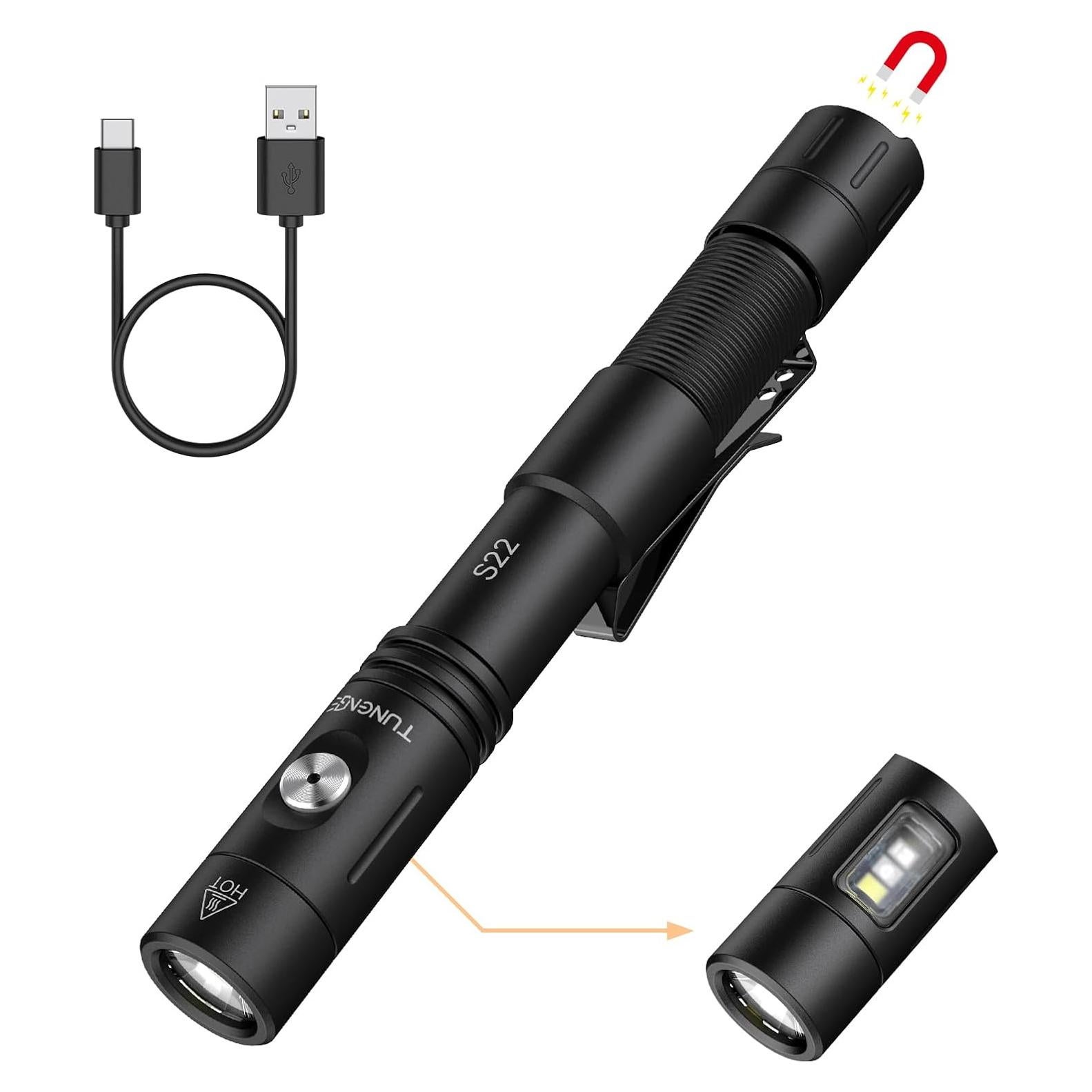 Linterna Táctica Recargable TUNENGE S22 1200 Lúmenes EDC