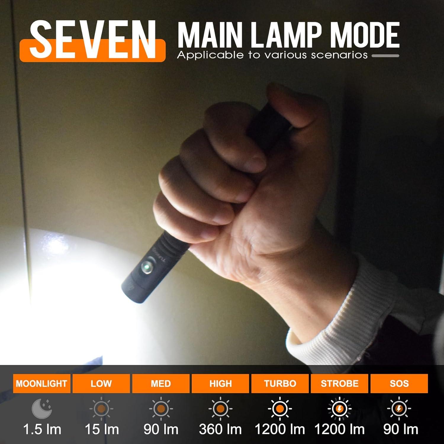 Linterna Táctica Recargable TUNENGE S22 1200 Lúmenes EDC