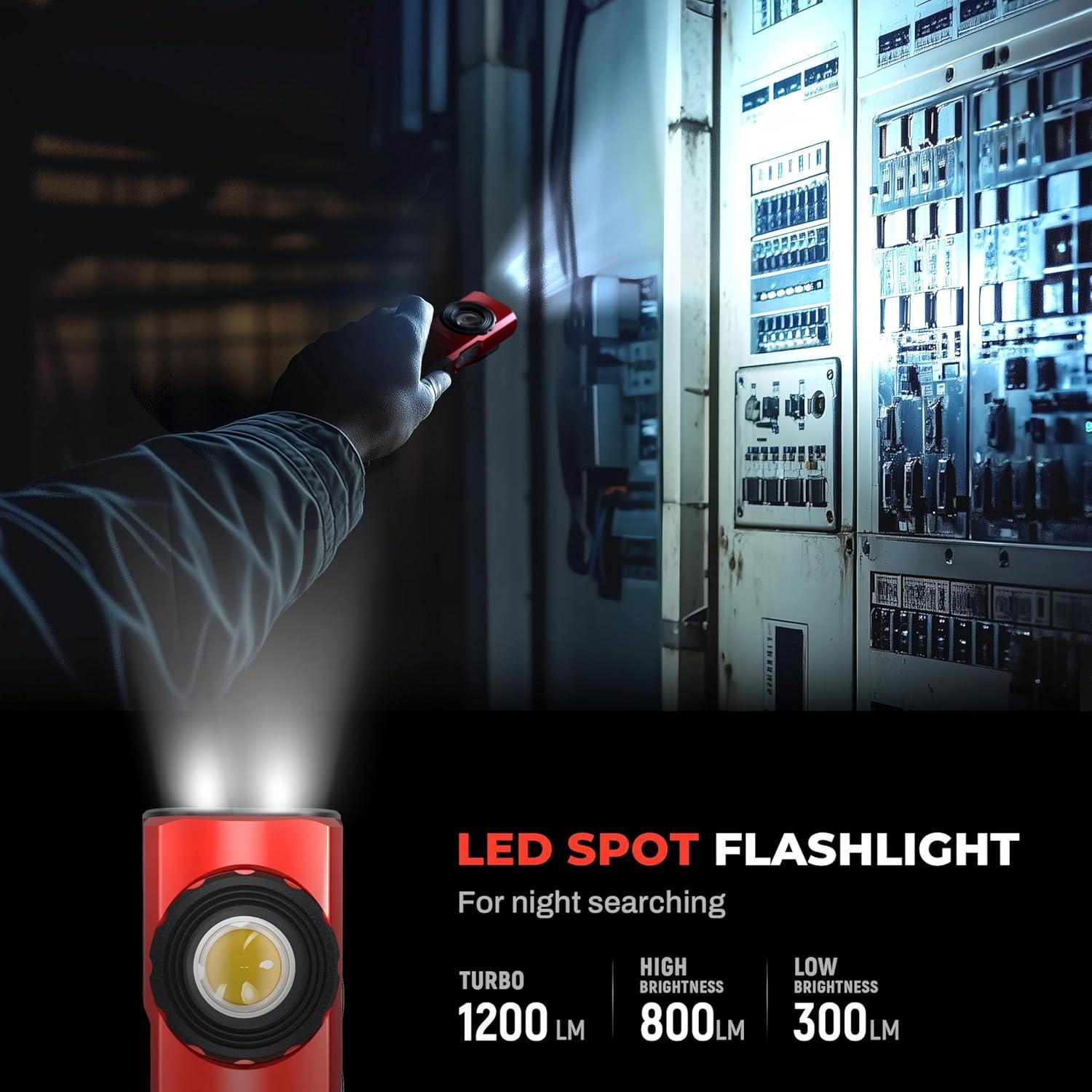 Linterna Recargable Anhay EDC 1200 Lúmenes USB-C Impermeable