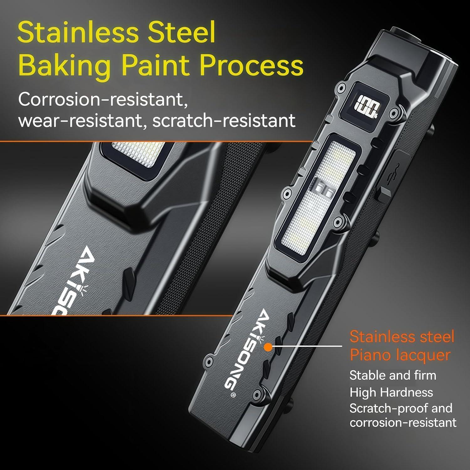 Linterna Táctica EDC AKISONG 1200 Lúmenes Recargable USB-C