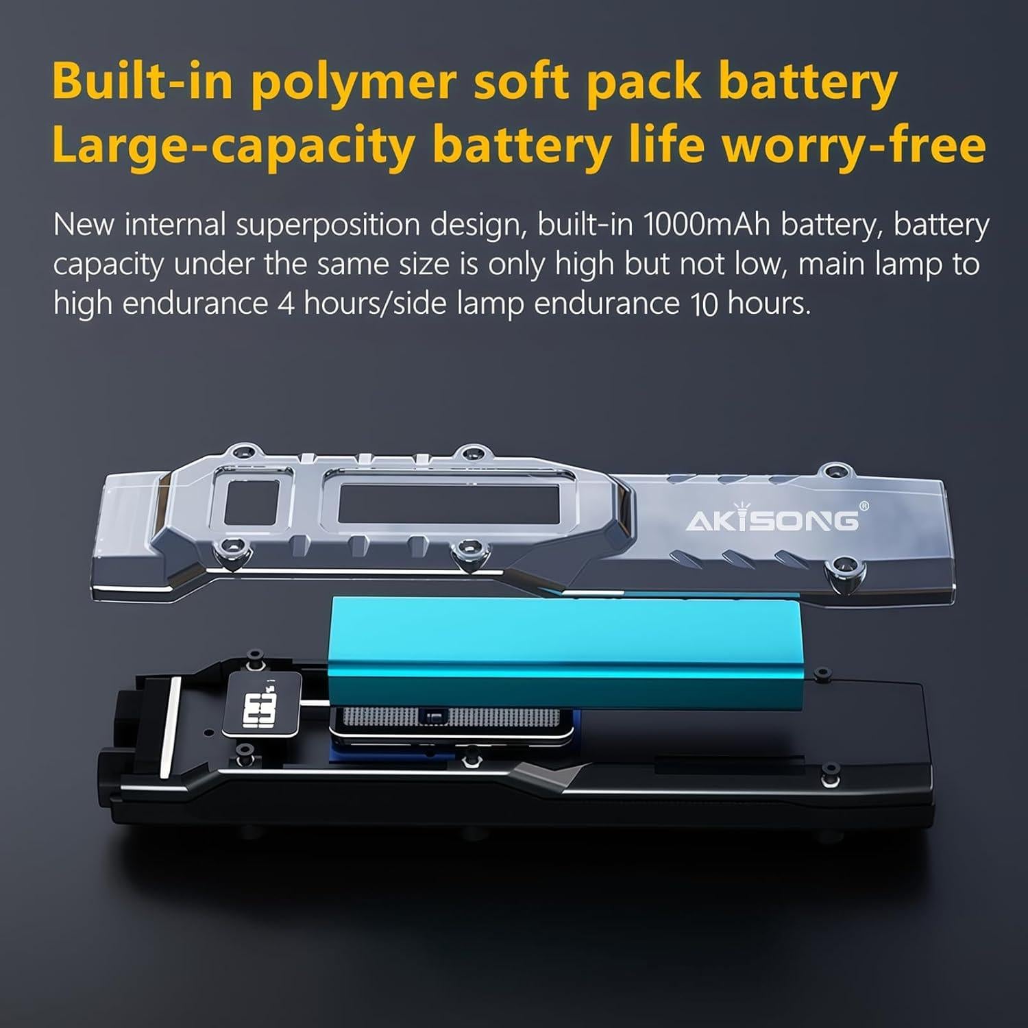 Linterna Táctica EDC AKISONG 1200 Lúmenes Recargable USB-C