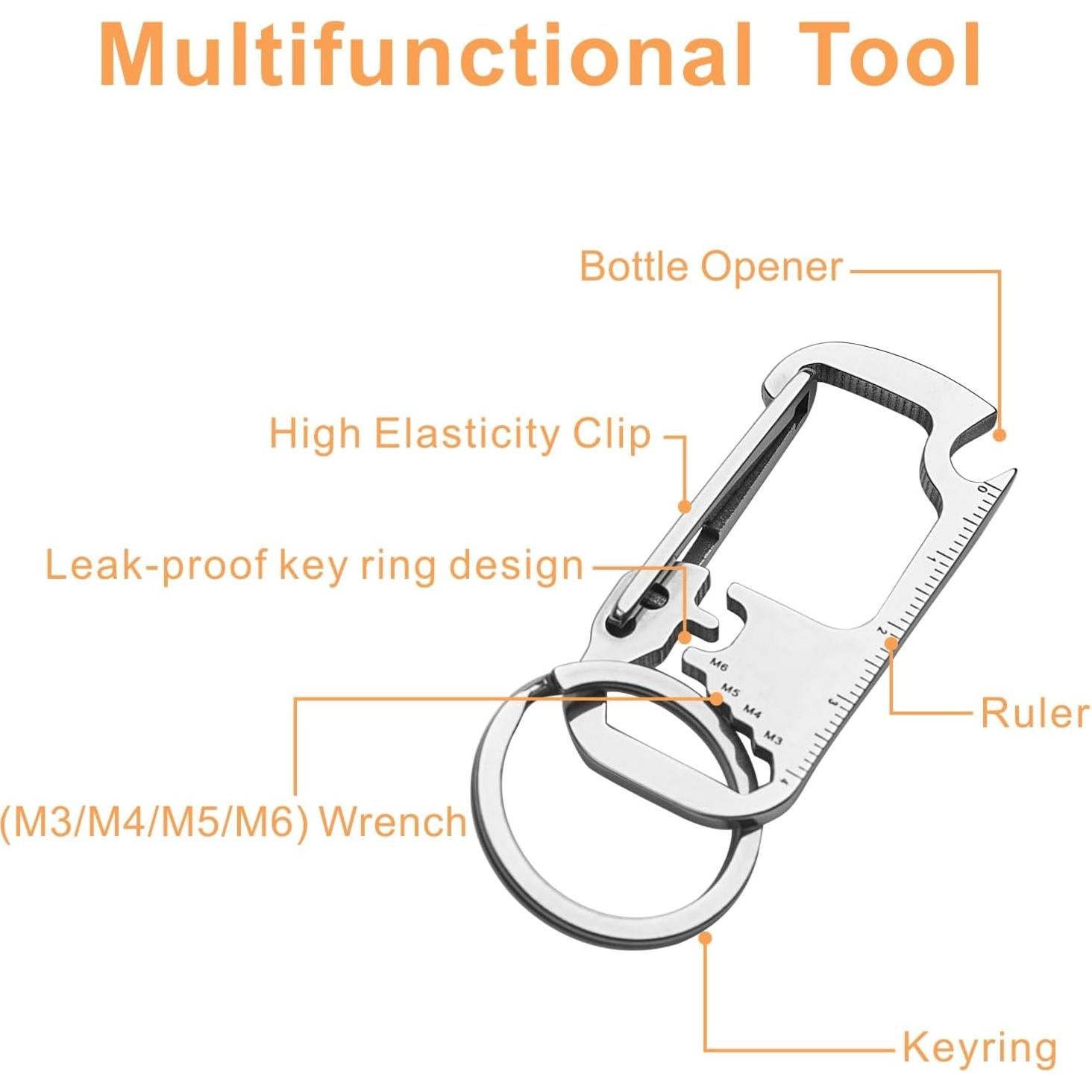 Llave de Carabiner Noopel con Abrebotellas y 4 Llaves Allen